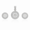 Juego Circulo Blanco (Dije y Aretes)