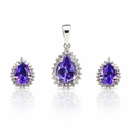 Juego Gota Morada (Dije y Aretes)