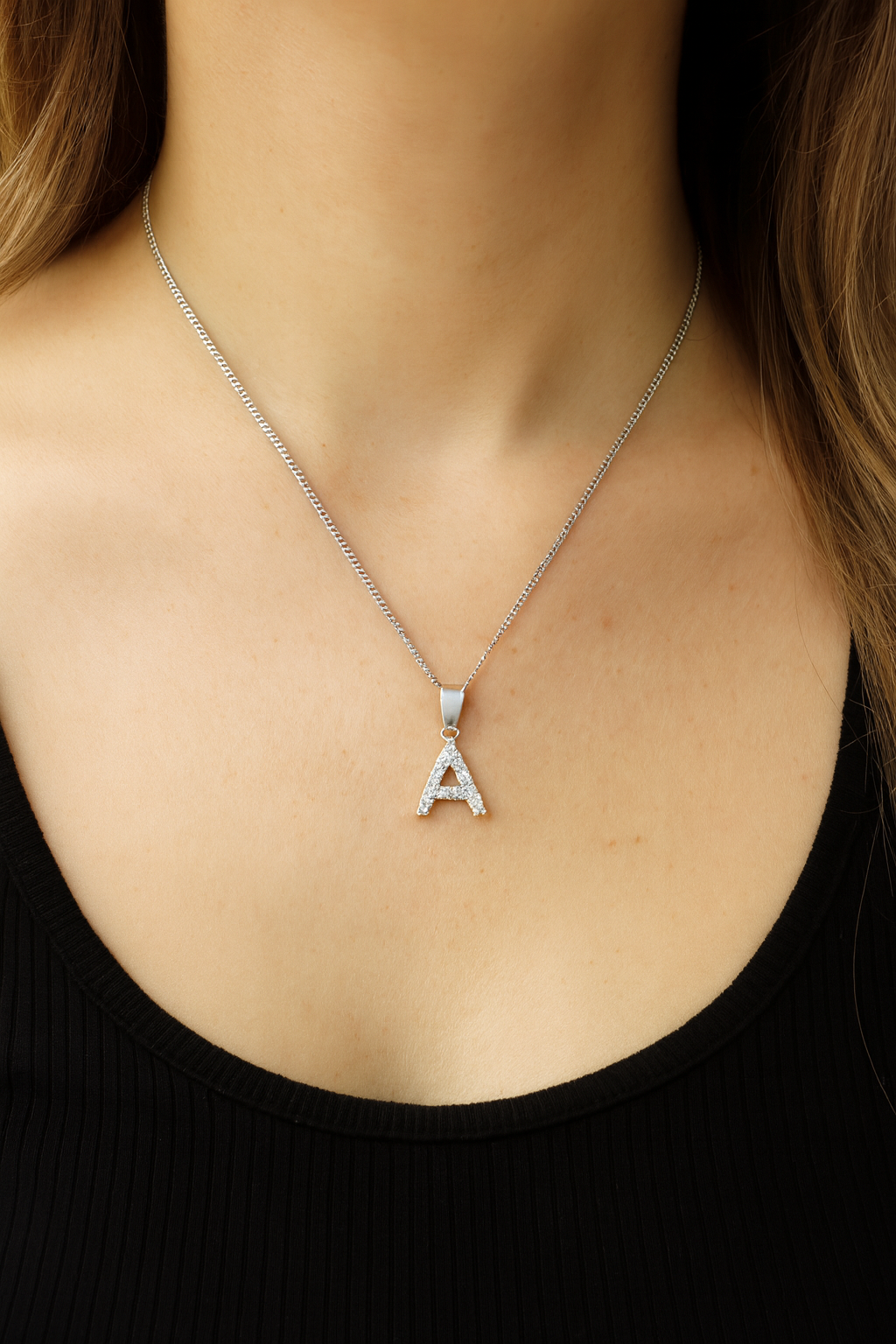 Dije De Iniciales + Cadena En Plata .925