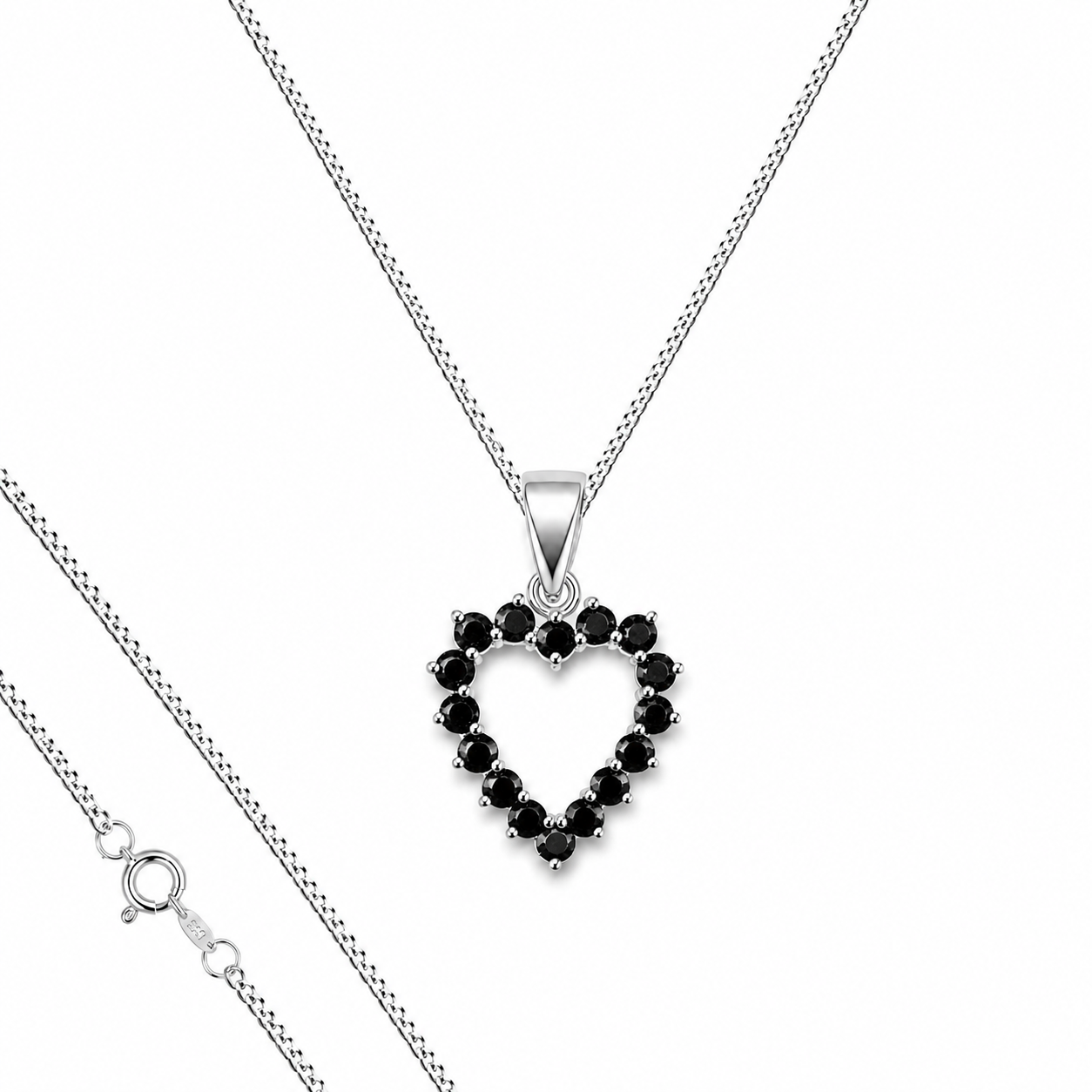 Dije Corazón Contorno Negro