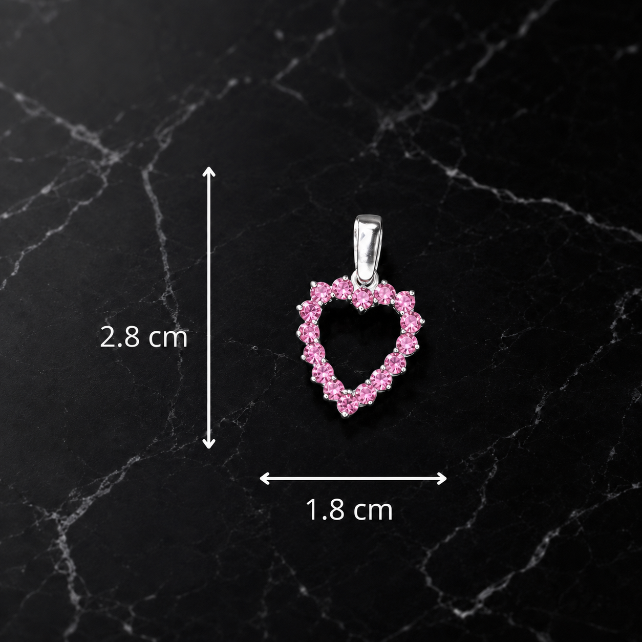 Dije Corazón Contorno Rosa