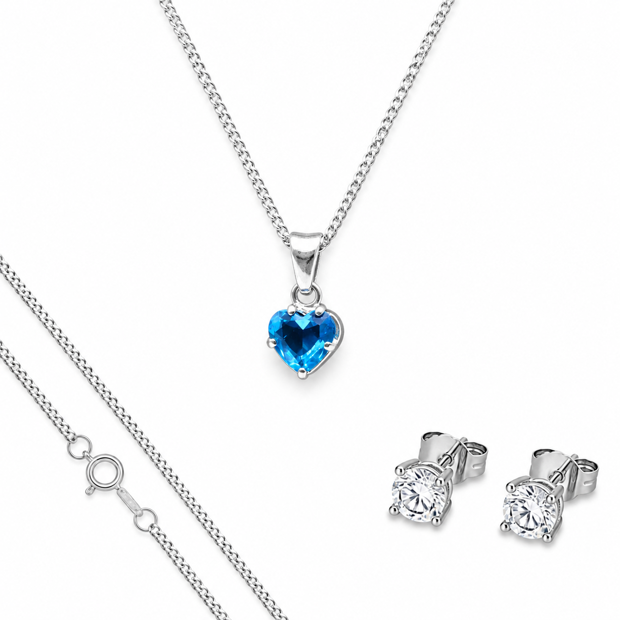 Dije Corazón Mini Azul Cielo