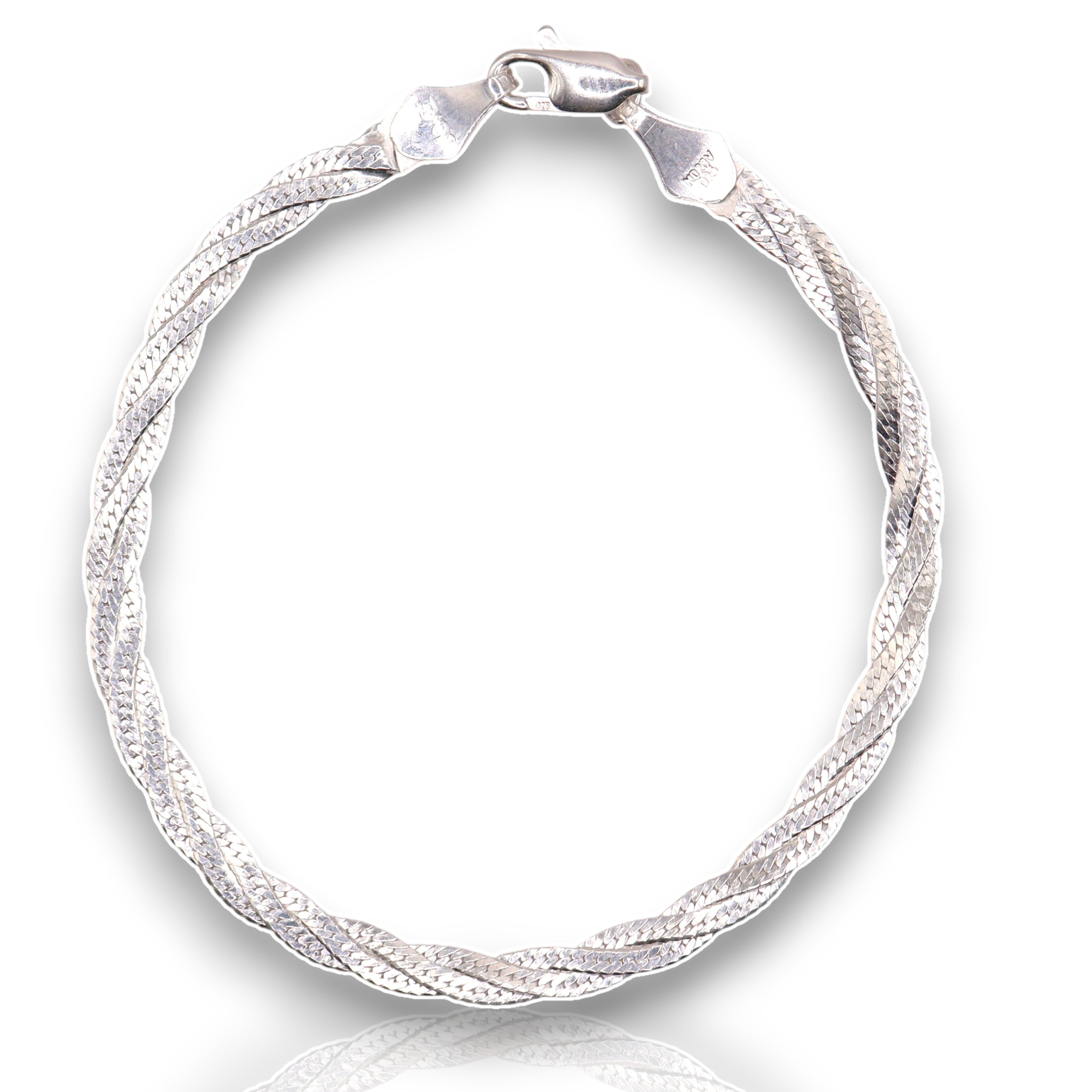 Pulsera Trenzada De Plata .925 | 18 Cm
