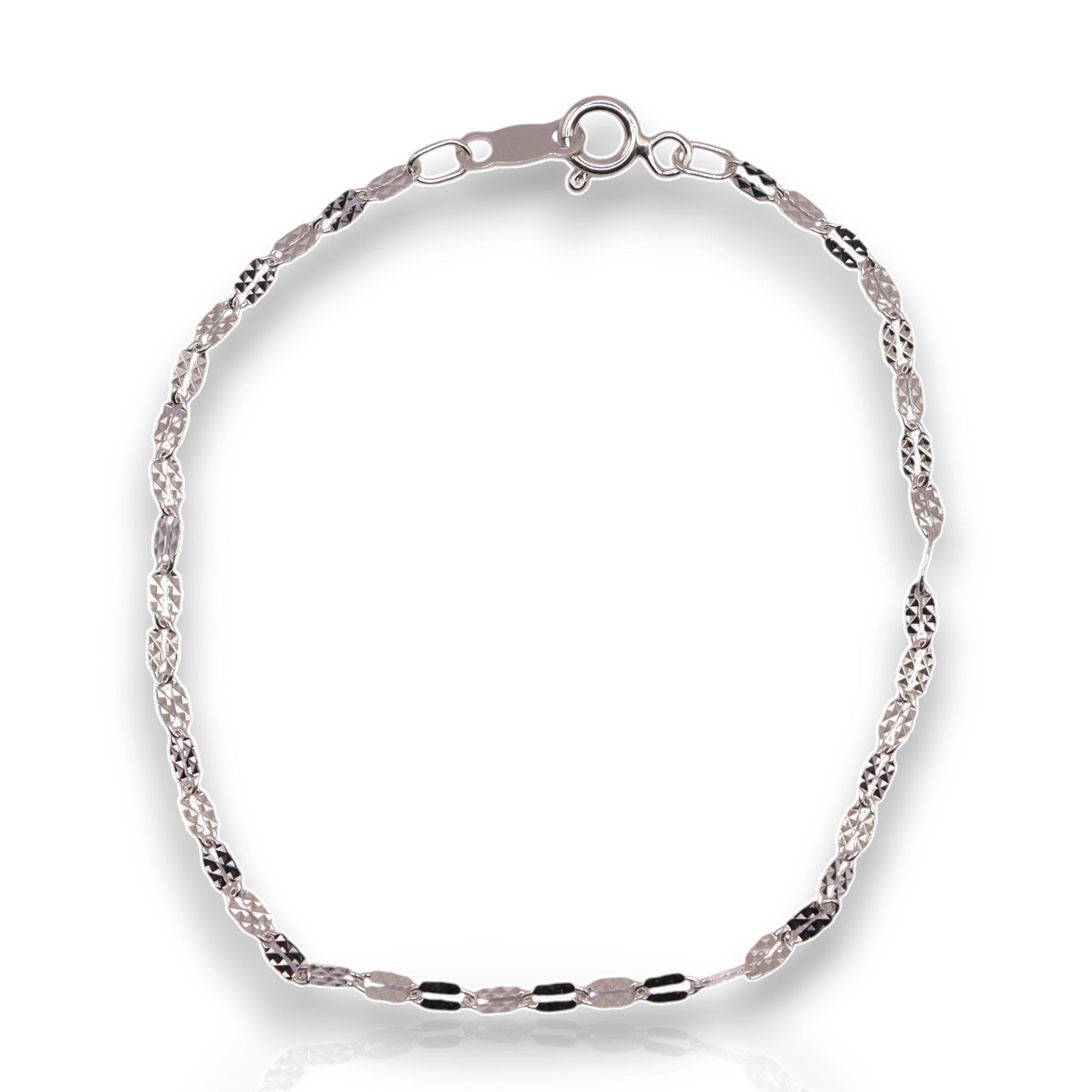 Pulsera Grano De Café En Plata .925 |  18 Cm