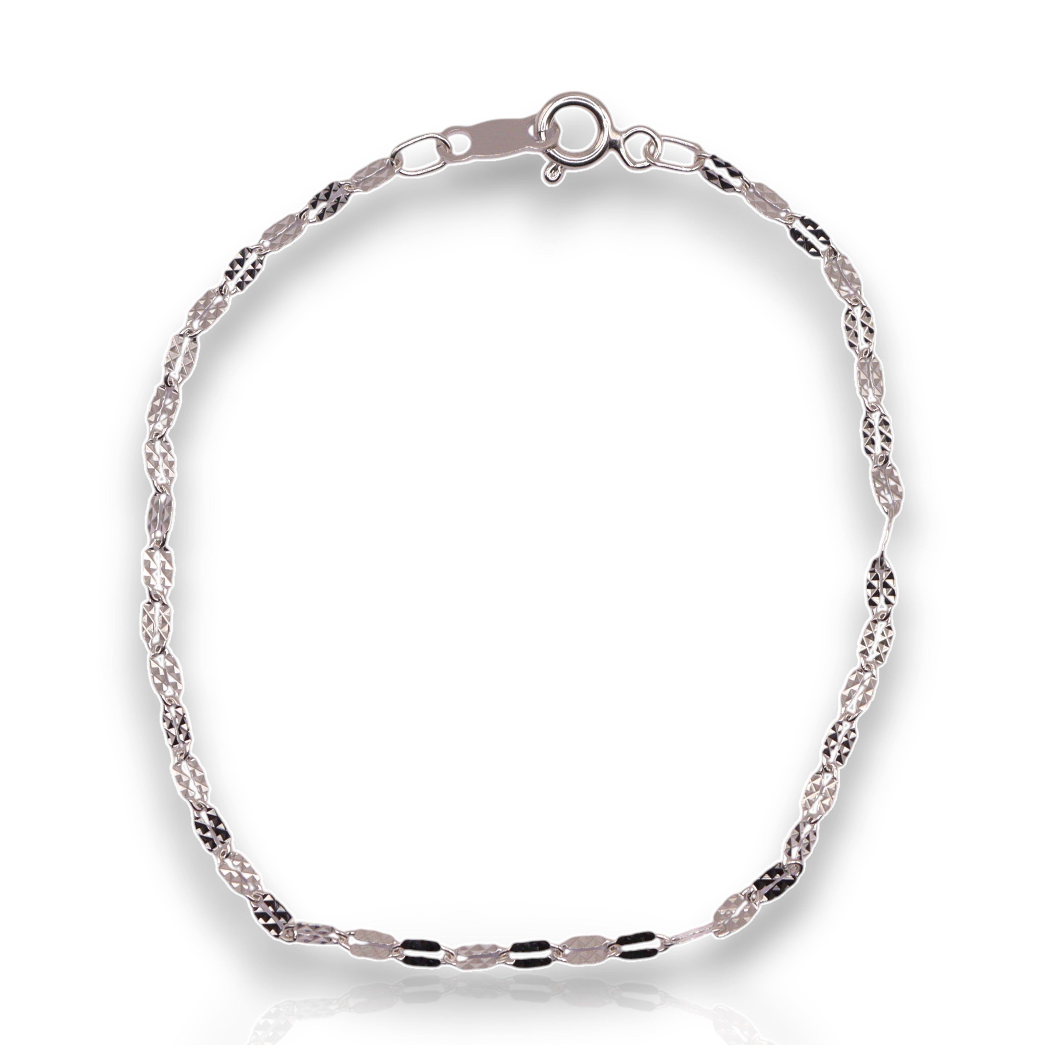 Pulsera Grano De Café En Plata .925 |  18 Cm
