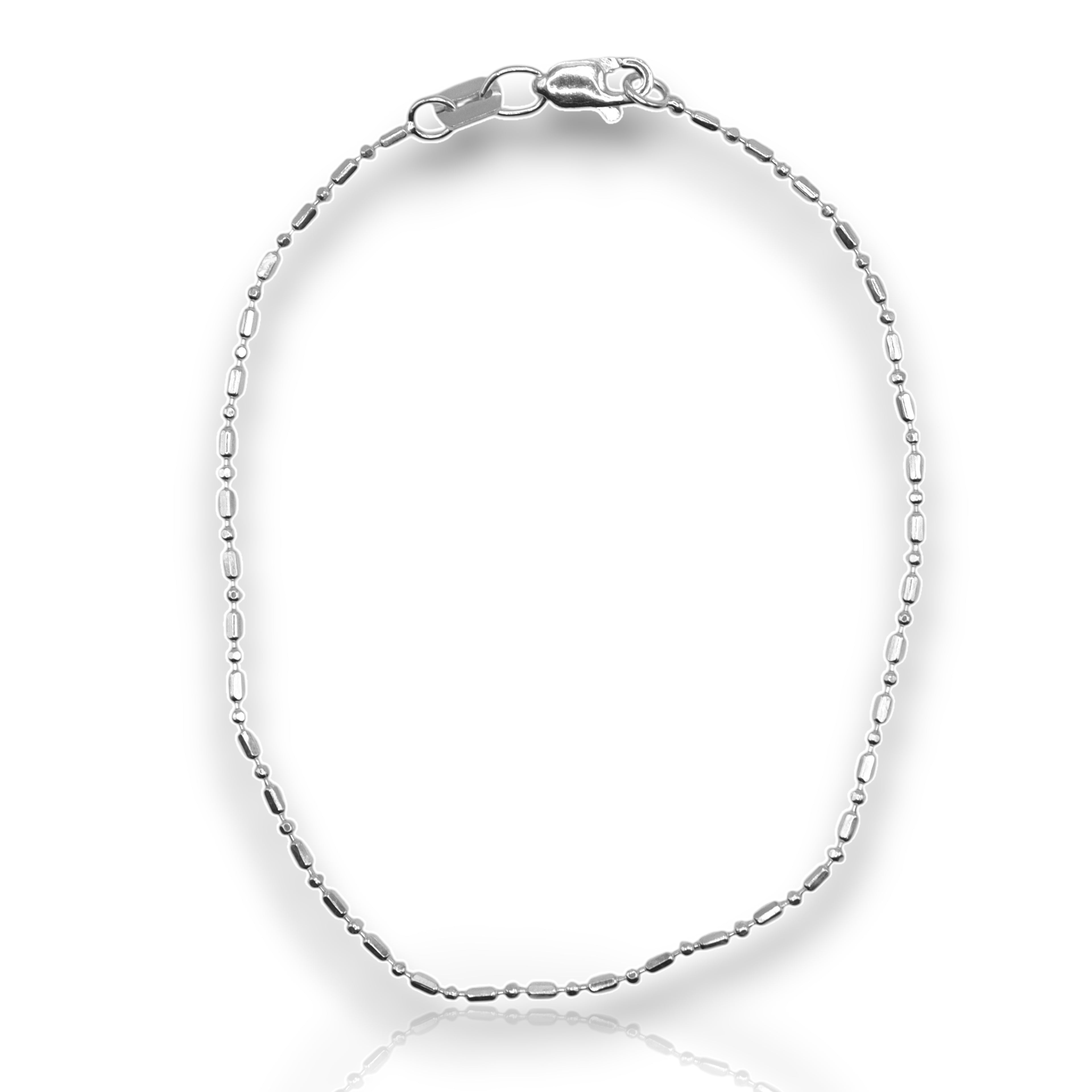 Pulsera Tipo Bolitas Plata .925 |  18 Cm