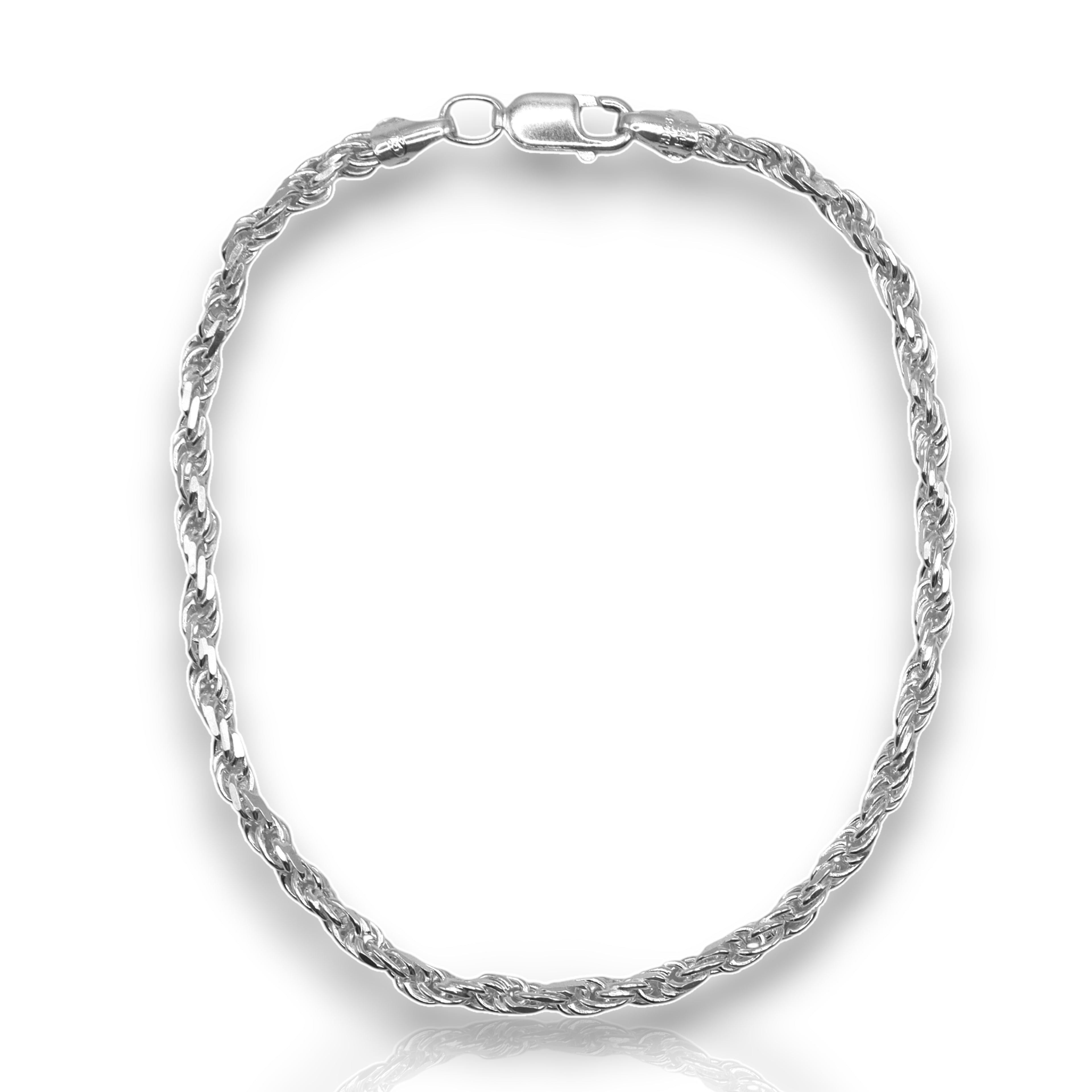 Pulsera Cuerda Trenzada Plata .925 |  18.5 Cm