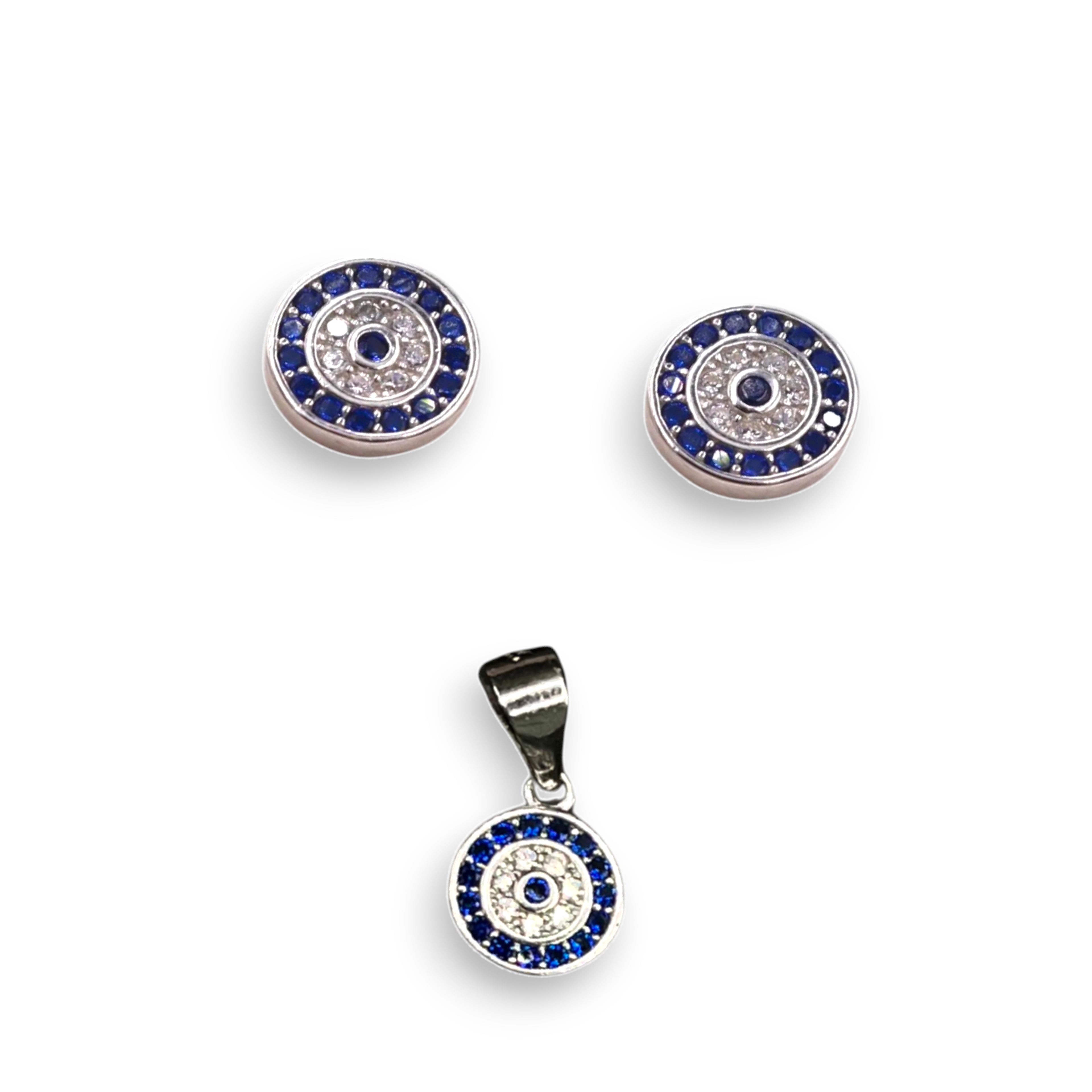 Broquel Ojo Turco Azul de Plata .925