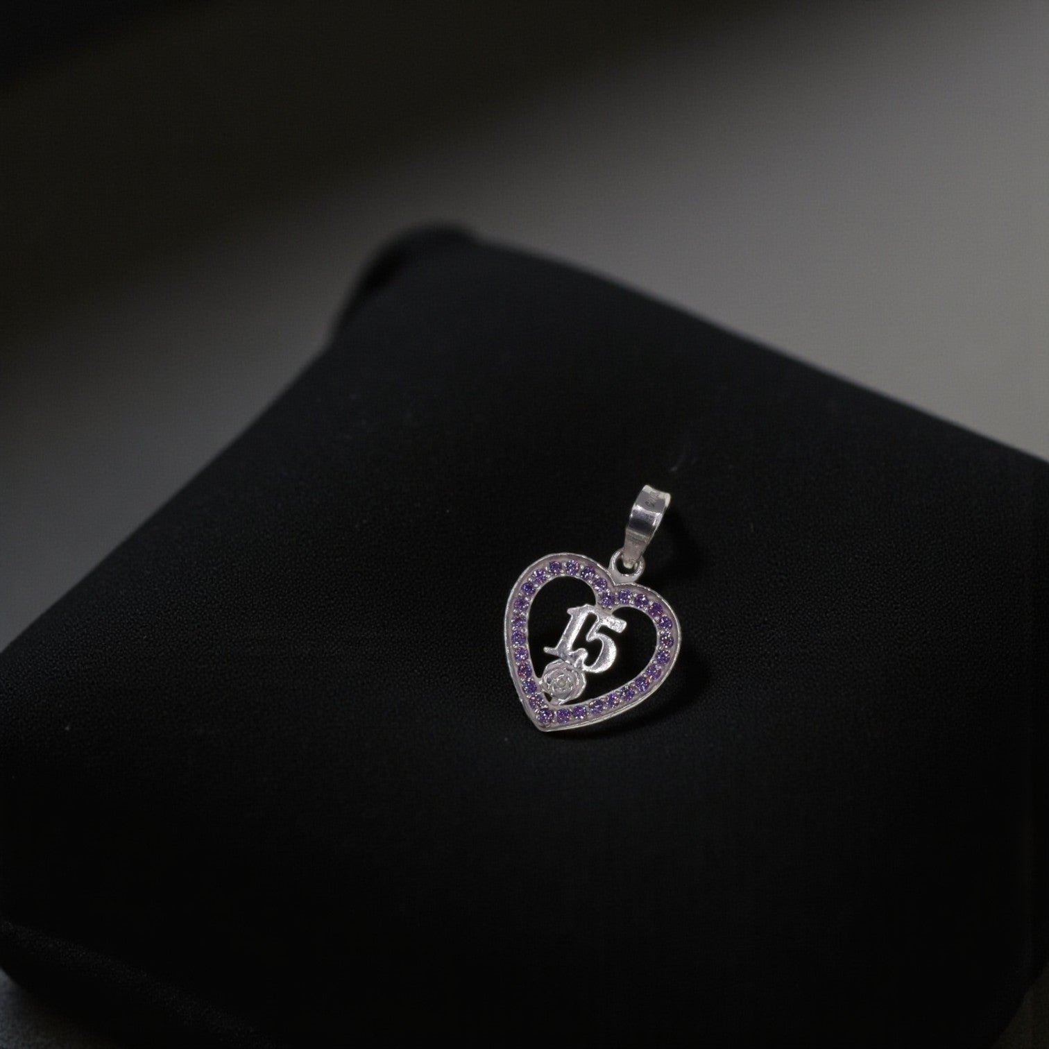 Dije 15 Años Con Circonias + Cadena en Plata .925