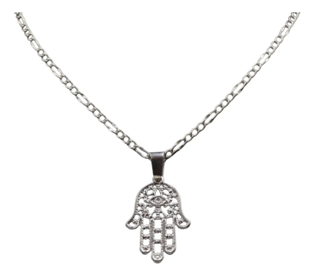 Dije Mano De Fatima + Cadena en Plata .925