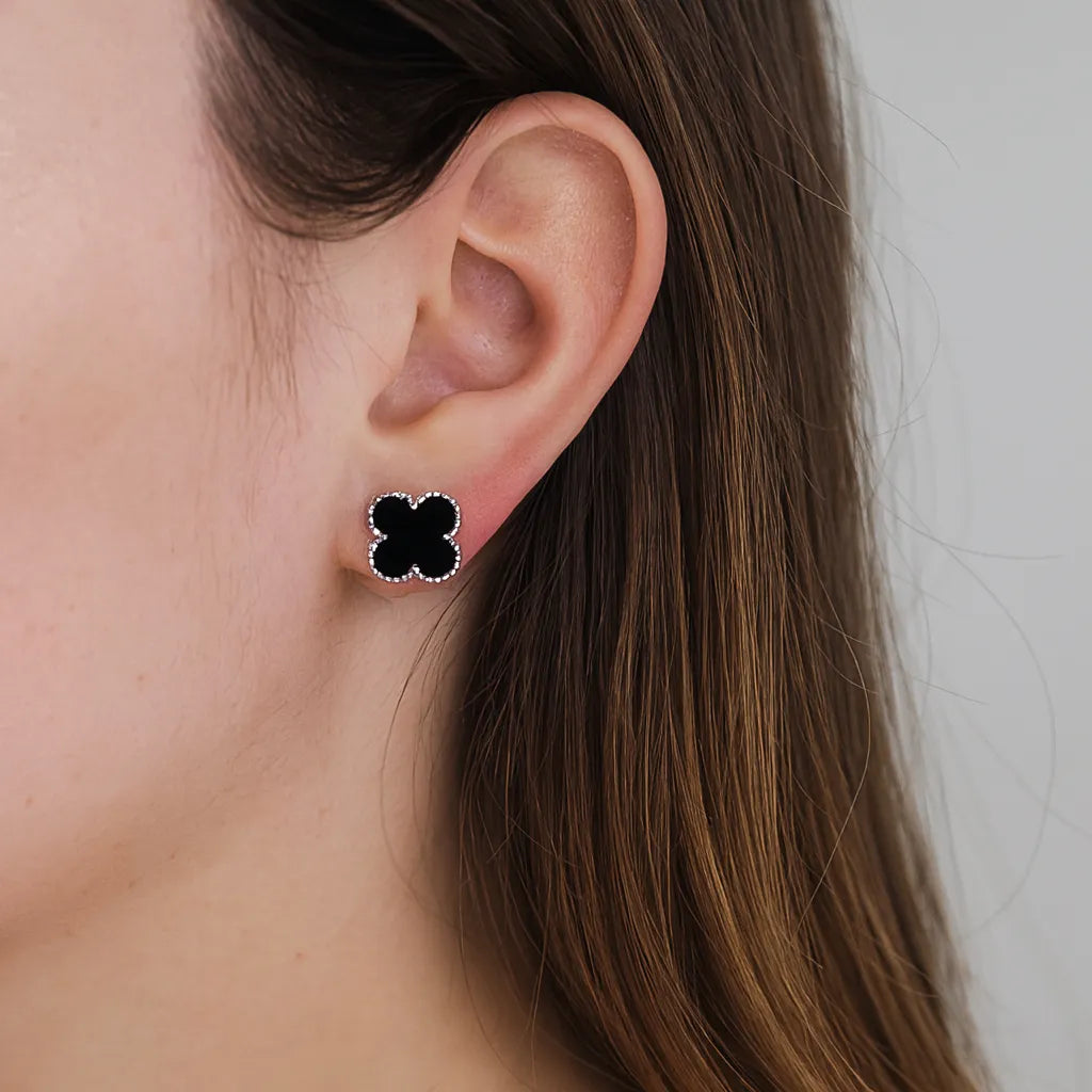 Aretes Tipo Trébol En Plata .925