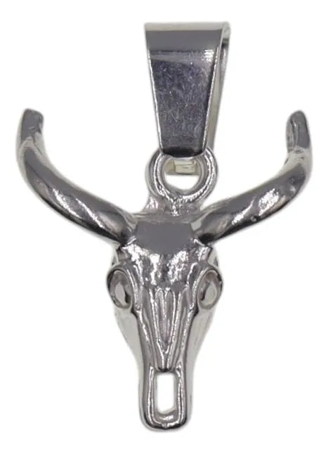 Dije De Cabeza De Toro + Cadena De Plata .925