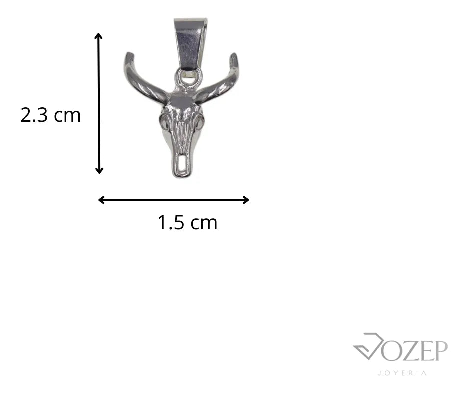 Dije De Cabeza De Toro + Cadena De Plata .925