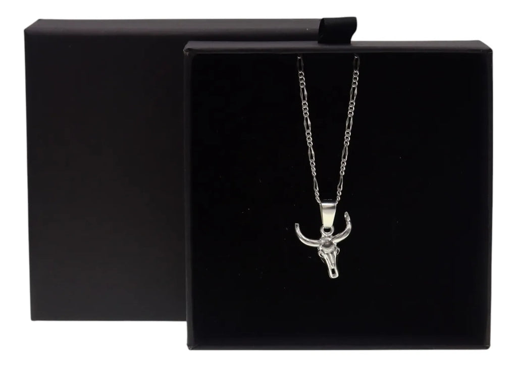 Dije De Cabeza De Toro + Cadena De Plata .925
