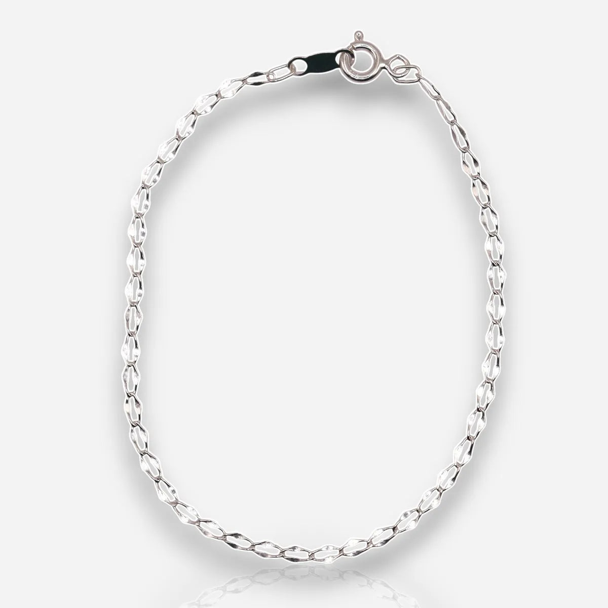 Pulsera Figaro Forjado Plata .925  18 Cm
