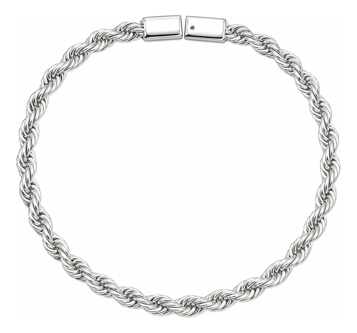 Pulso De Plata .925 Estilo Torzal 16.5 cm