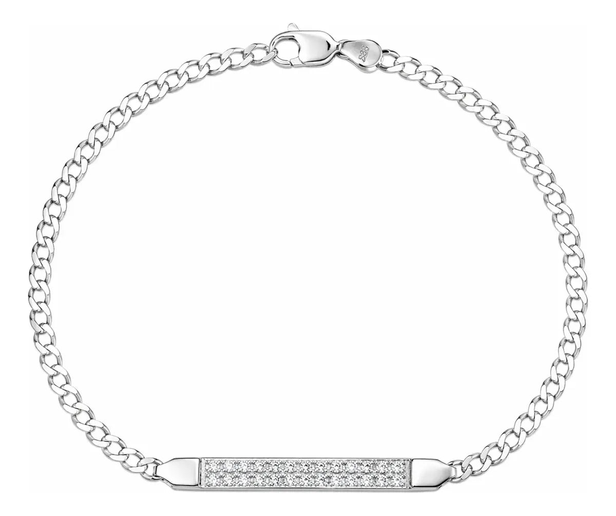 Esclava De Plata .925 Con Circonias Blancas 17.5 cm