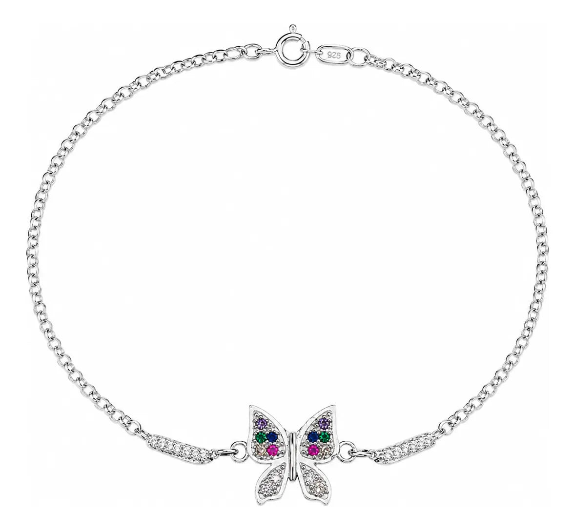 Pulso De Plata .925 Estilo Mariposa 18 cm