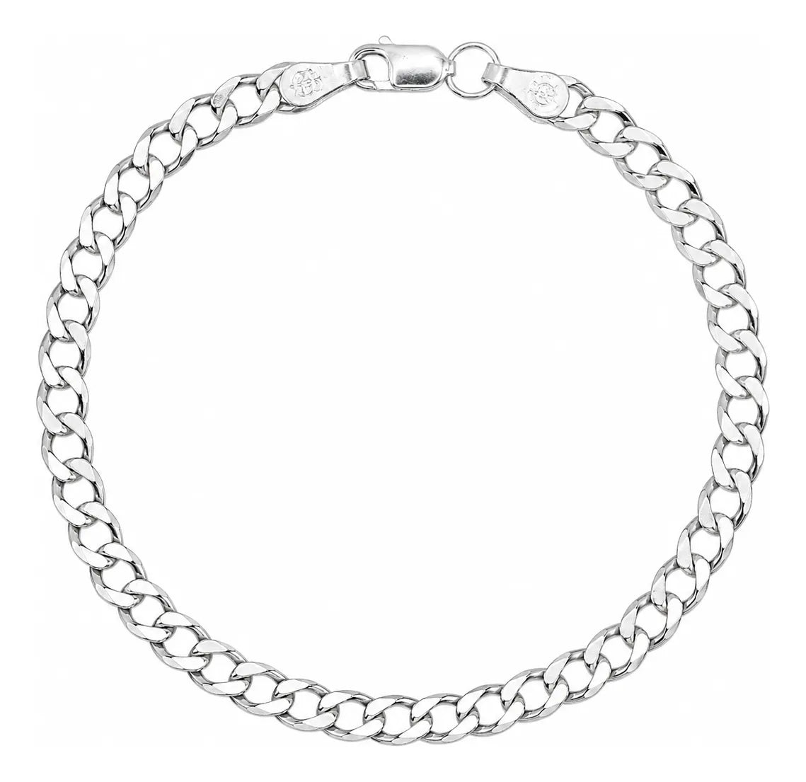Pulso De Plata .925 Estilo Cubana Plana 20.5 cm