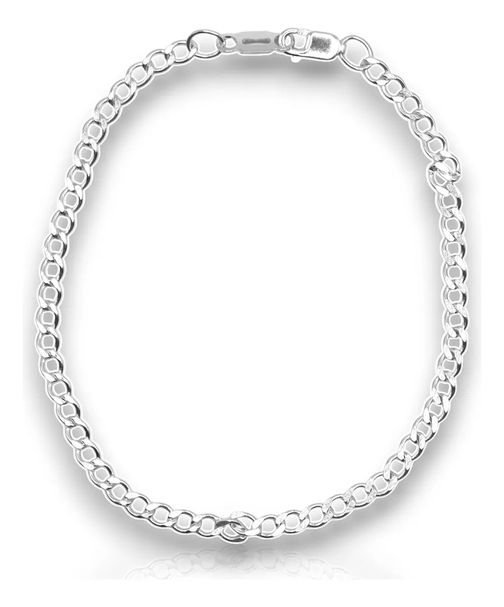 Pulsera Cubana Plata .925 | Jozep Joyería Plateado 17.5 Cm
