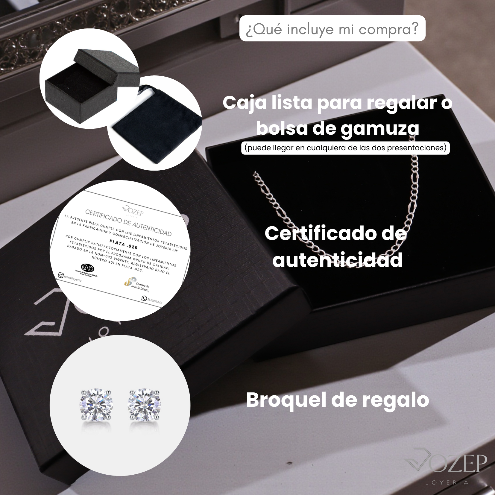 Cadena Figaro 3x1 Forjada de Plata .925