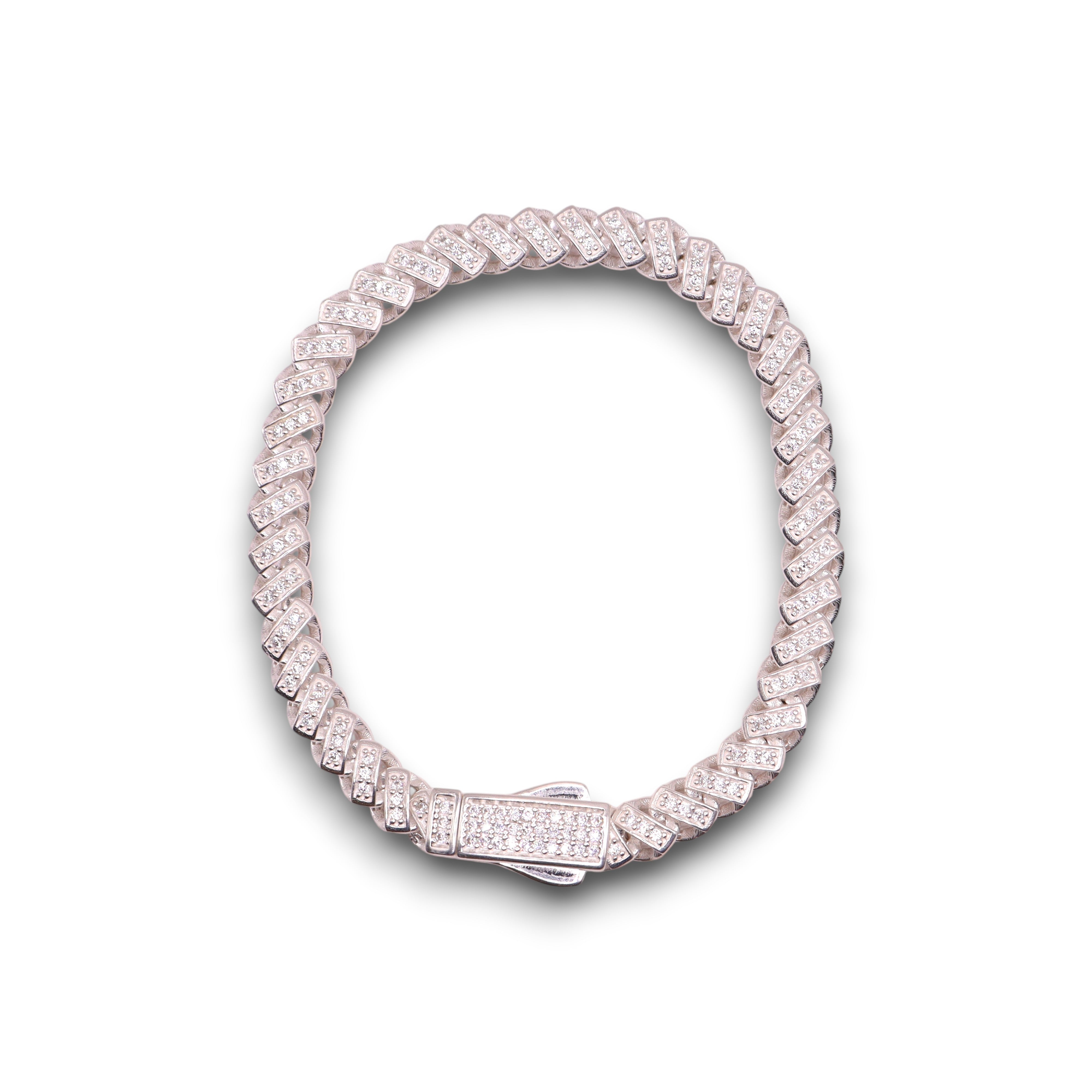 Pulsera Plata .925 Trenzado Diamantado Classic 18 cm