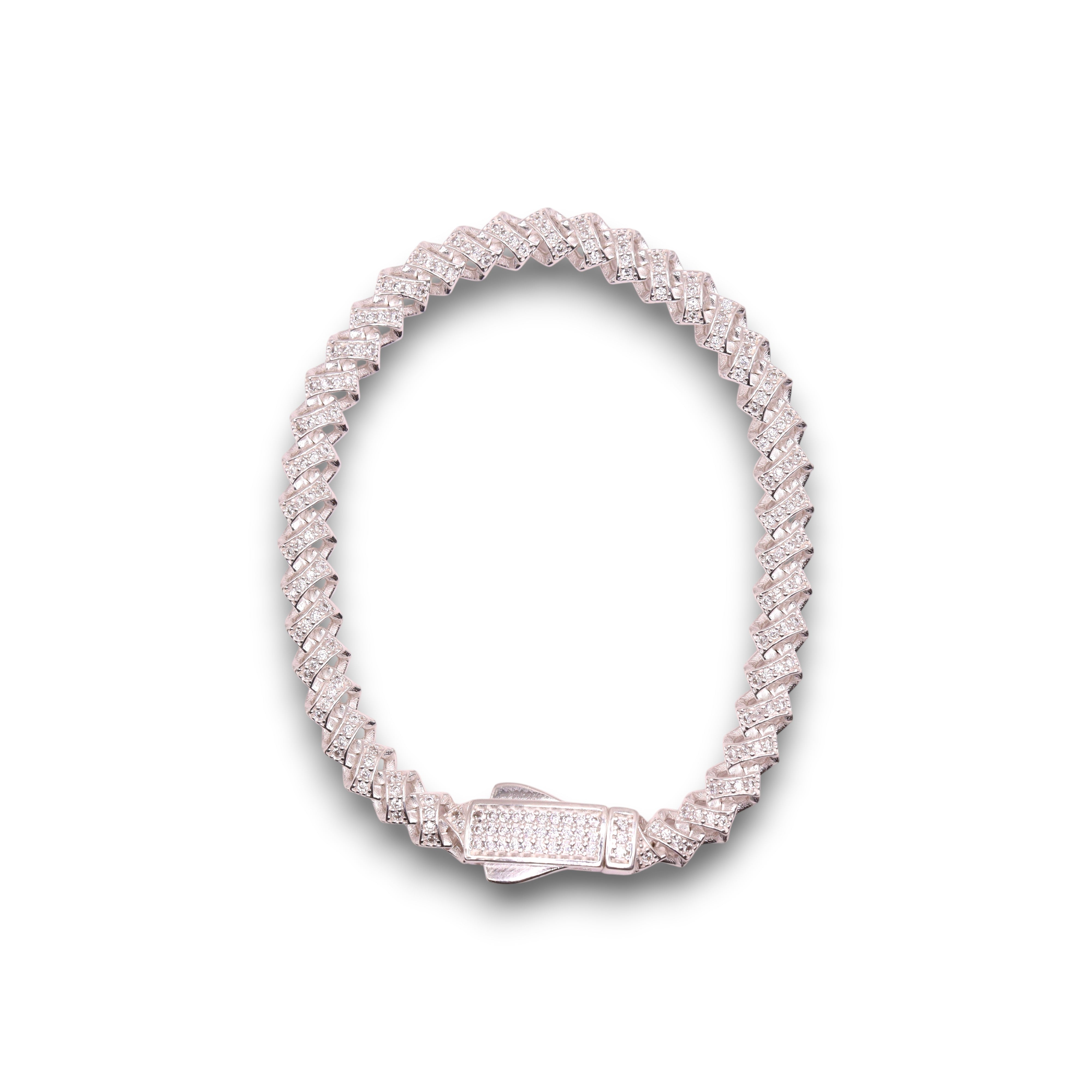 Pulsera Plata .925 Acabado Fino con Circonia Pro 18 cm