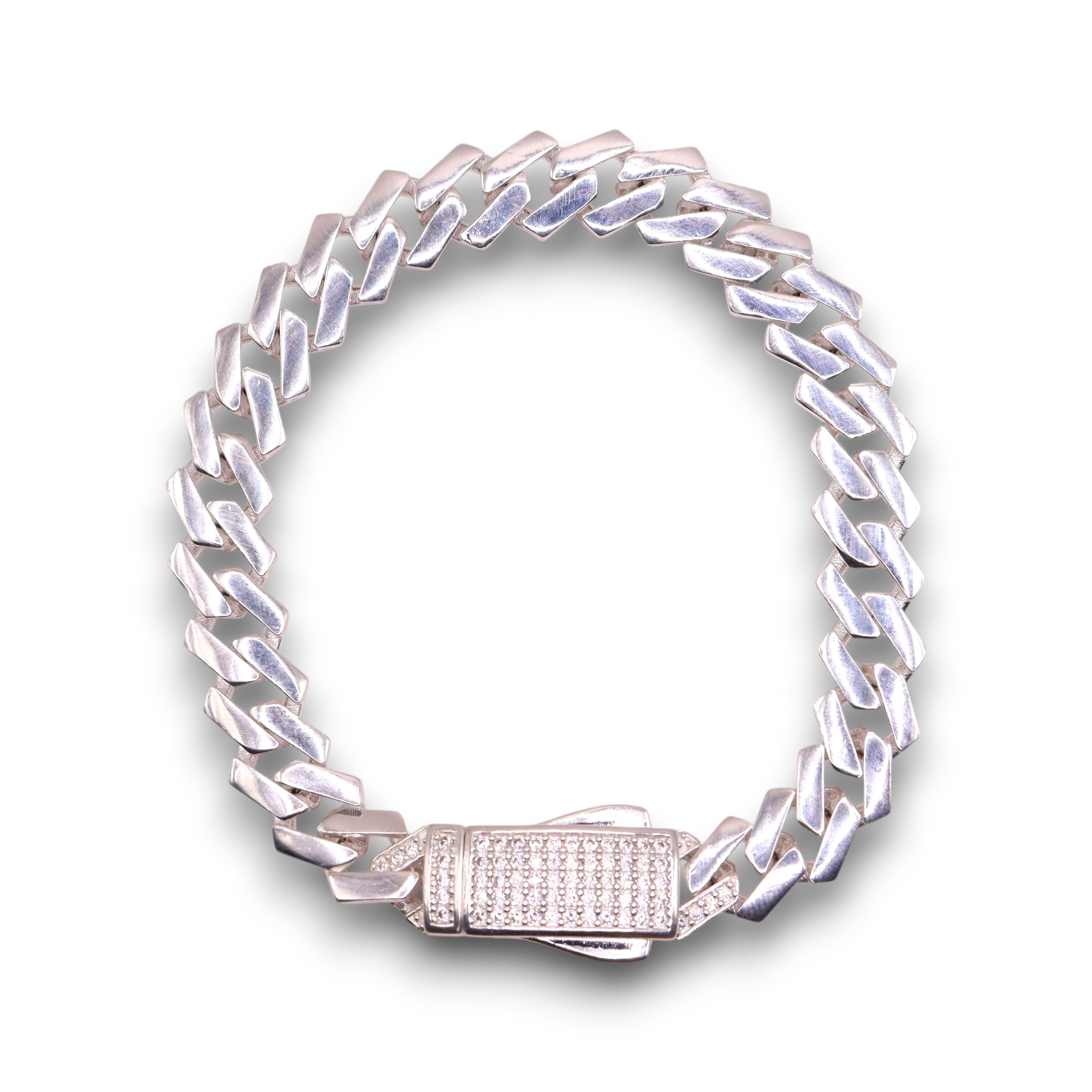 Pulsera Plata .925 Mate Angular 18 cm