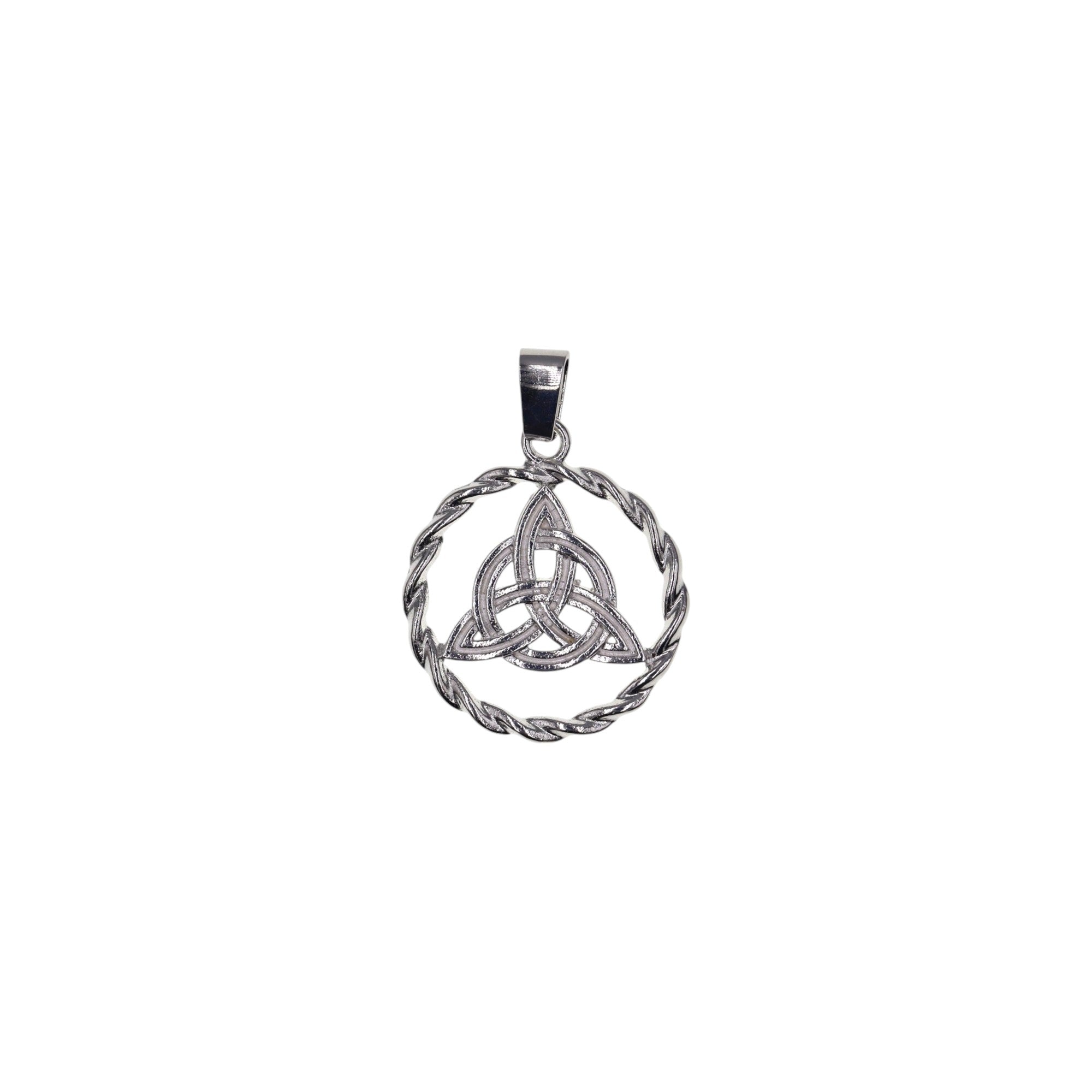 Dije De Triqueta + Cadena De Plata .925