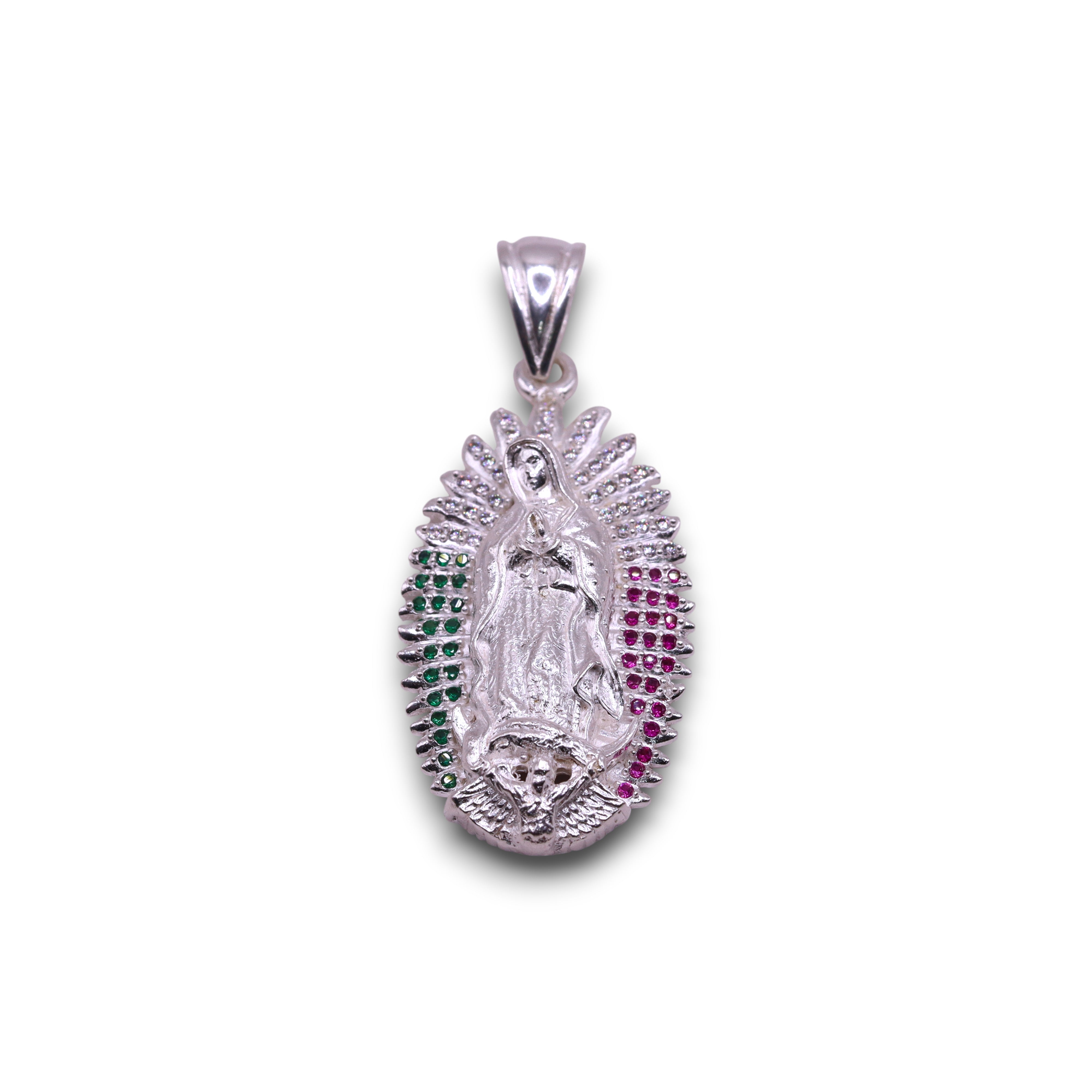 Dije Virgen Grande Multicolor Plata .925