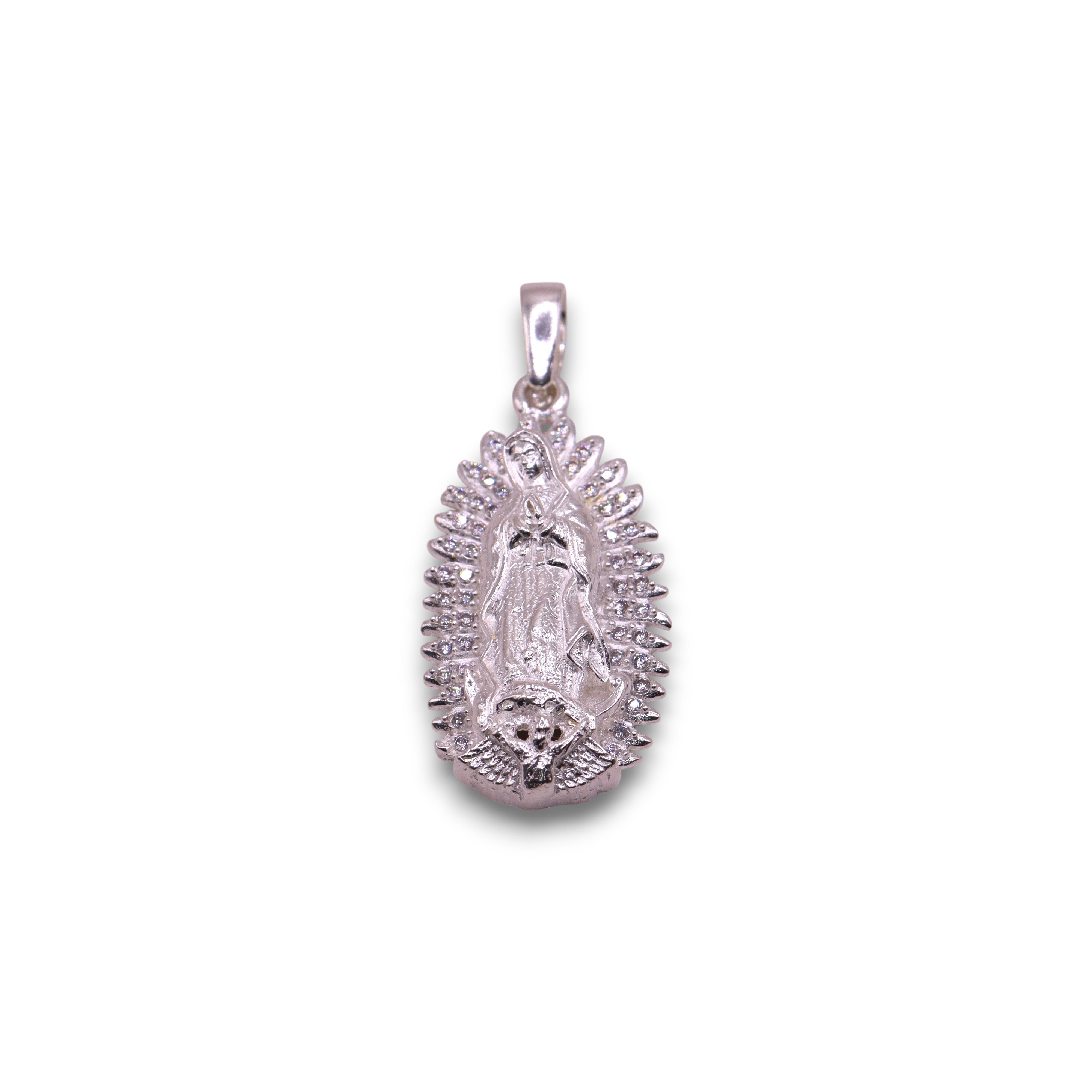 Dije Virgen Mediana Blanca Plata .925