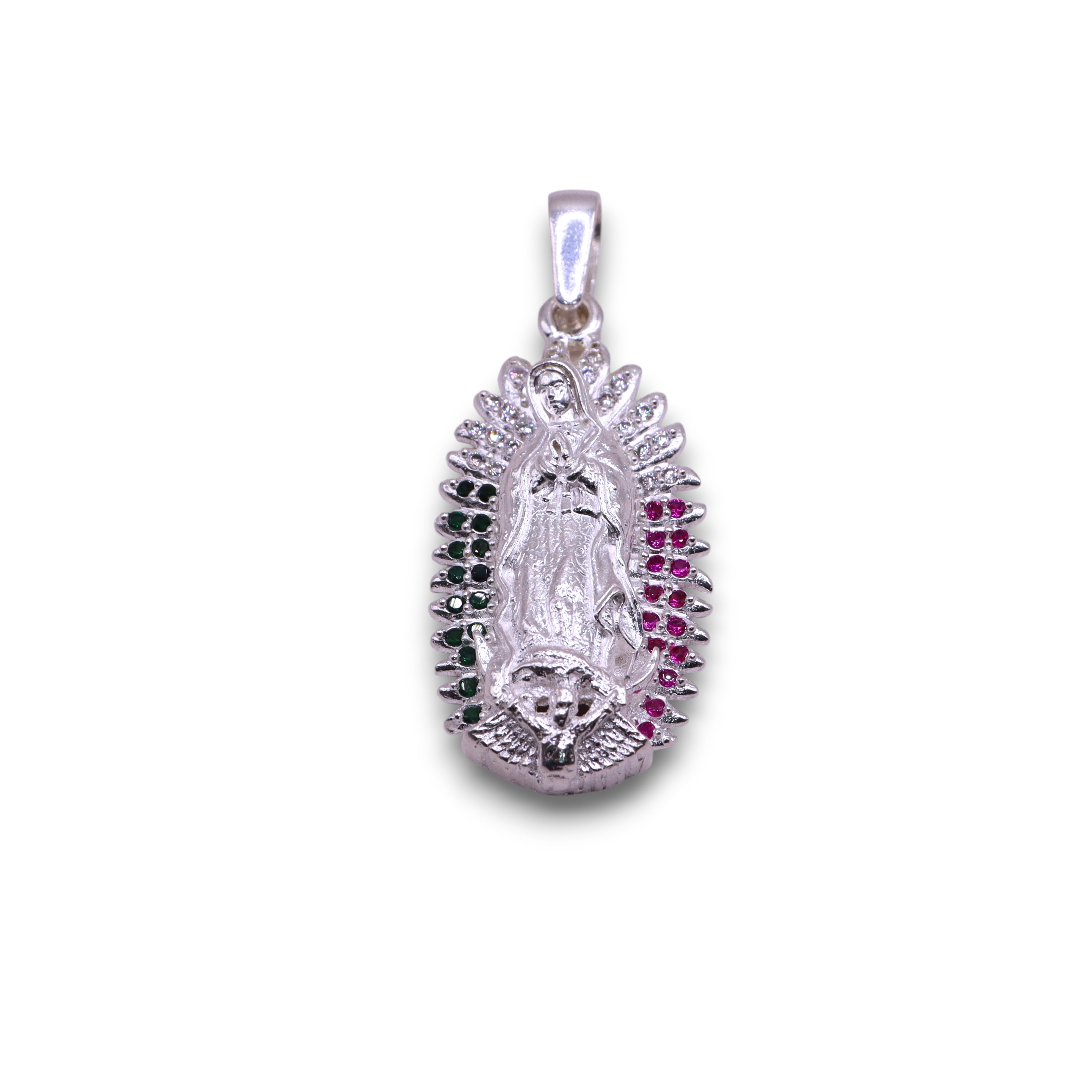 Dije Virgen Mediana Multicolor Plata .925