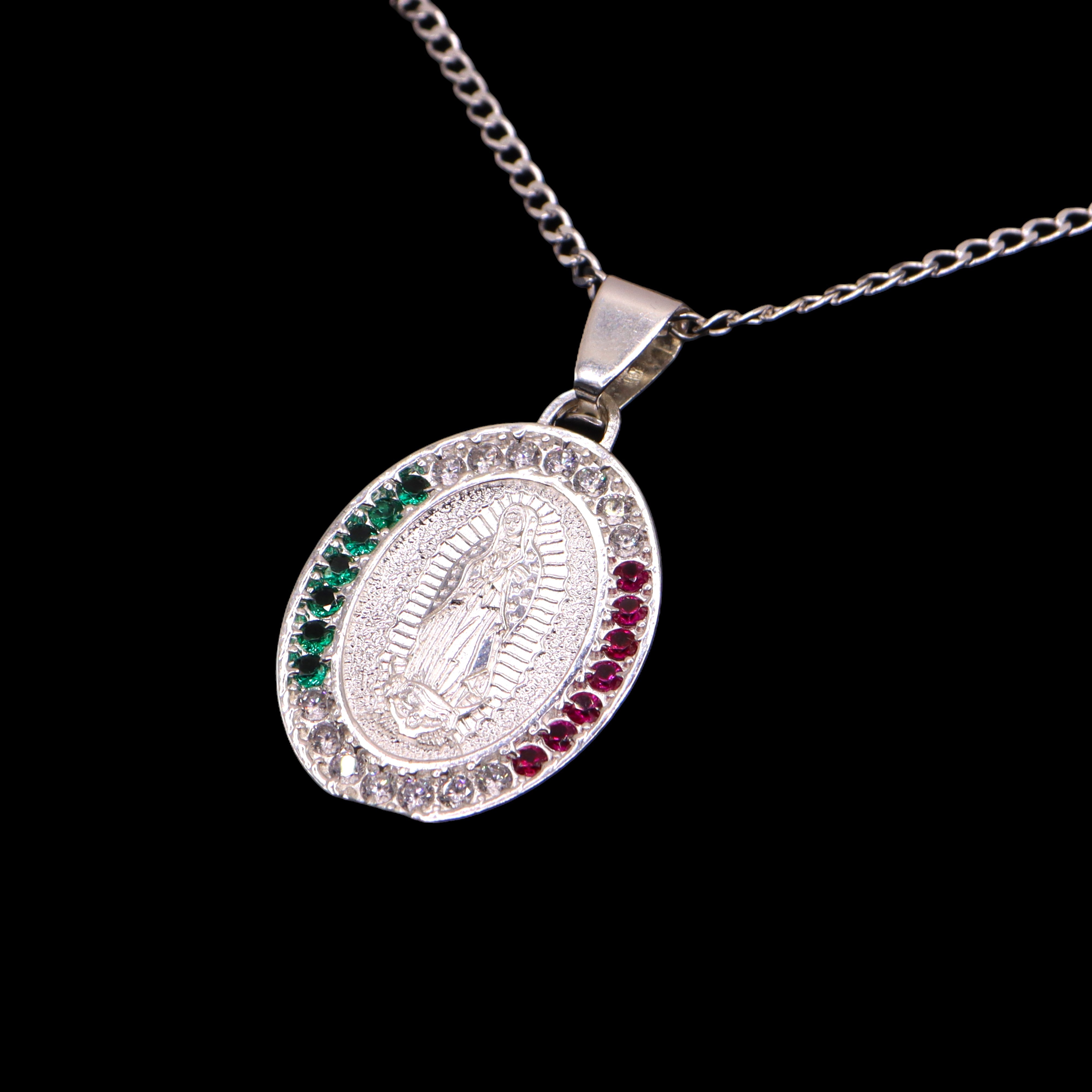 Dije Medalla Virgen Grande Hombre Plata .925