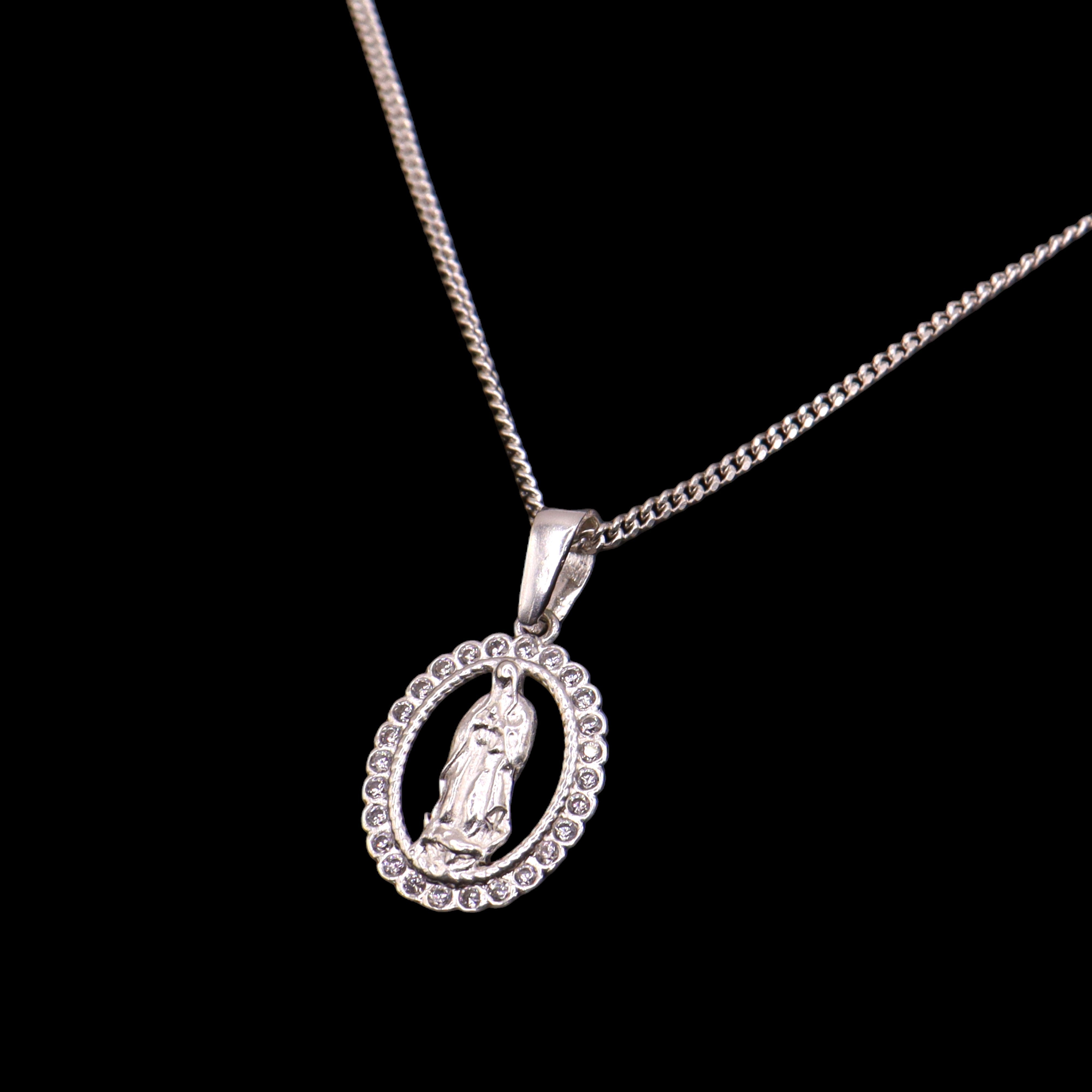 Dije Medalla Virgen Mini Plata .925