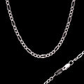 Cadena Figaro 3x1 Forjada de Plata .925