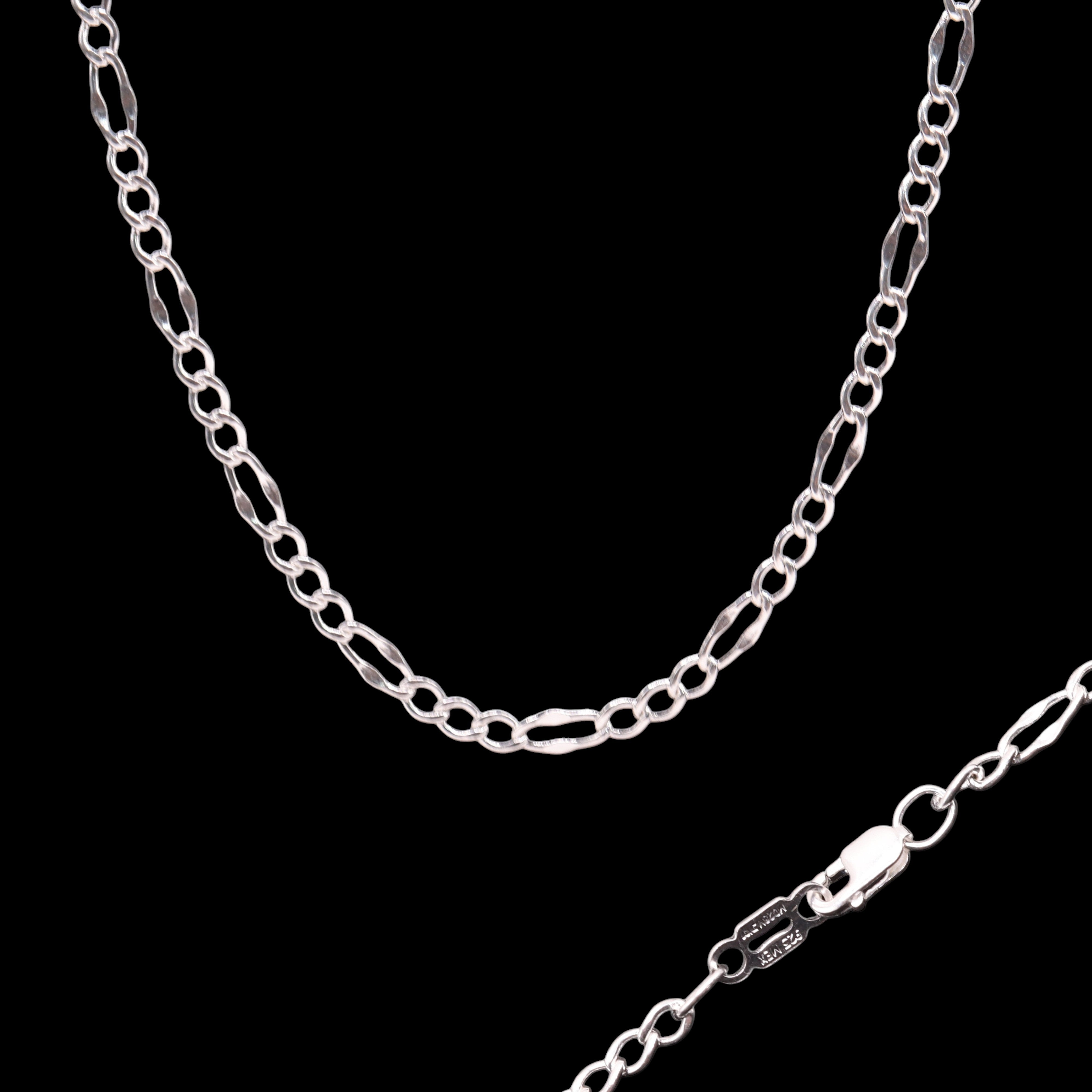 Cadena Figaro 3x1 Forjada de Plata .925