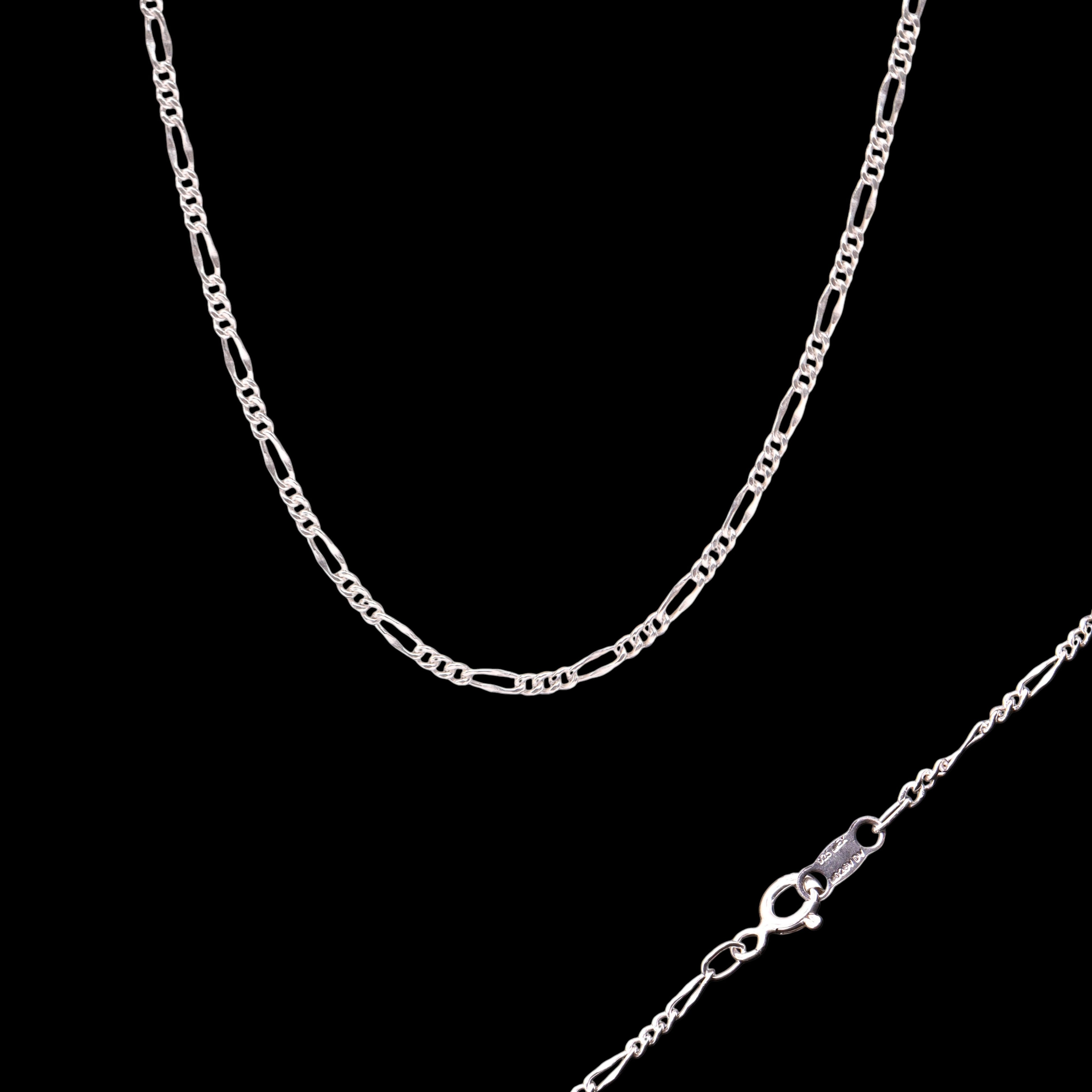 Cadena Figaro Forjada Mini de Plata .925