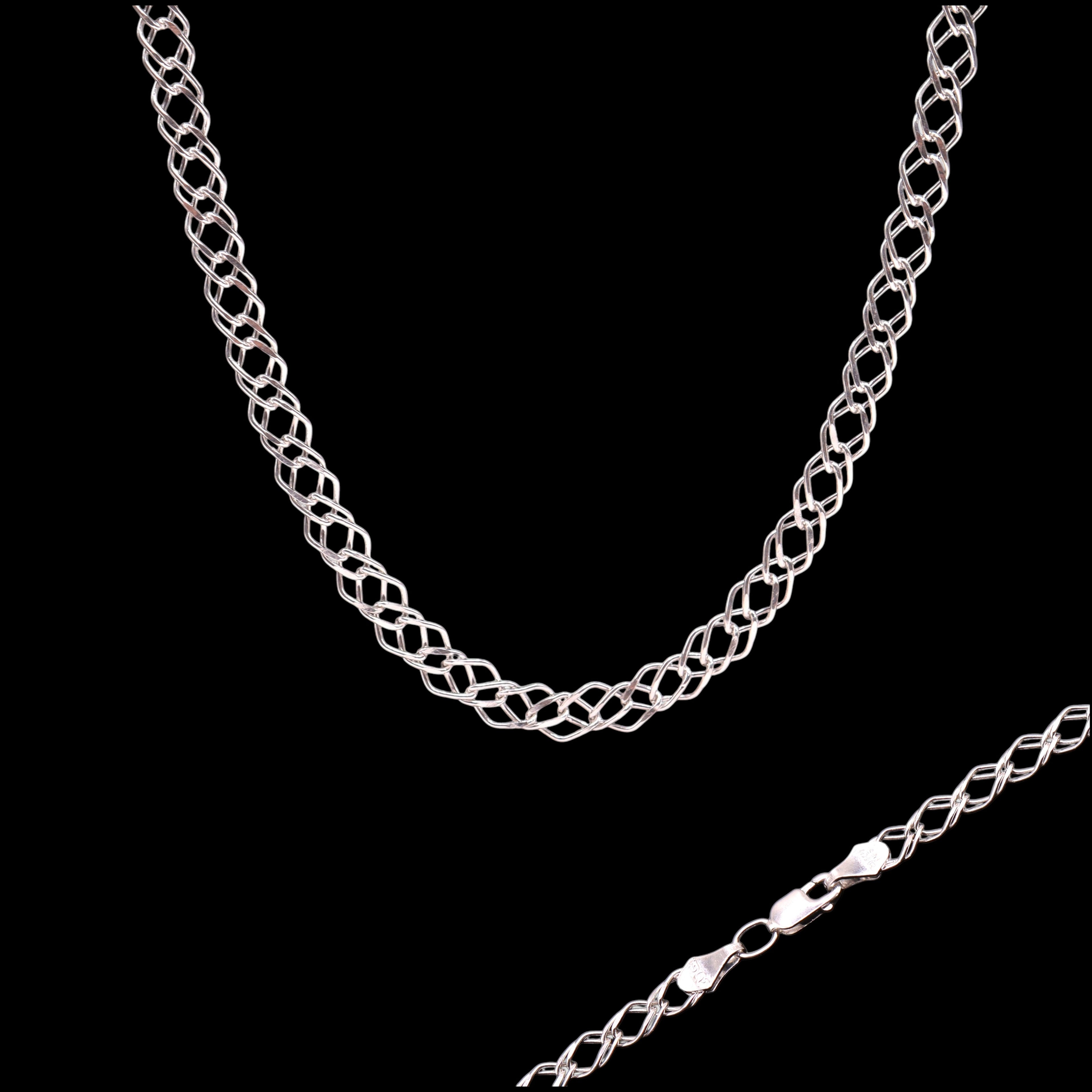 Cadena Doble Rombo de Plata .925