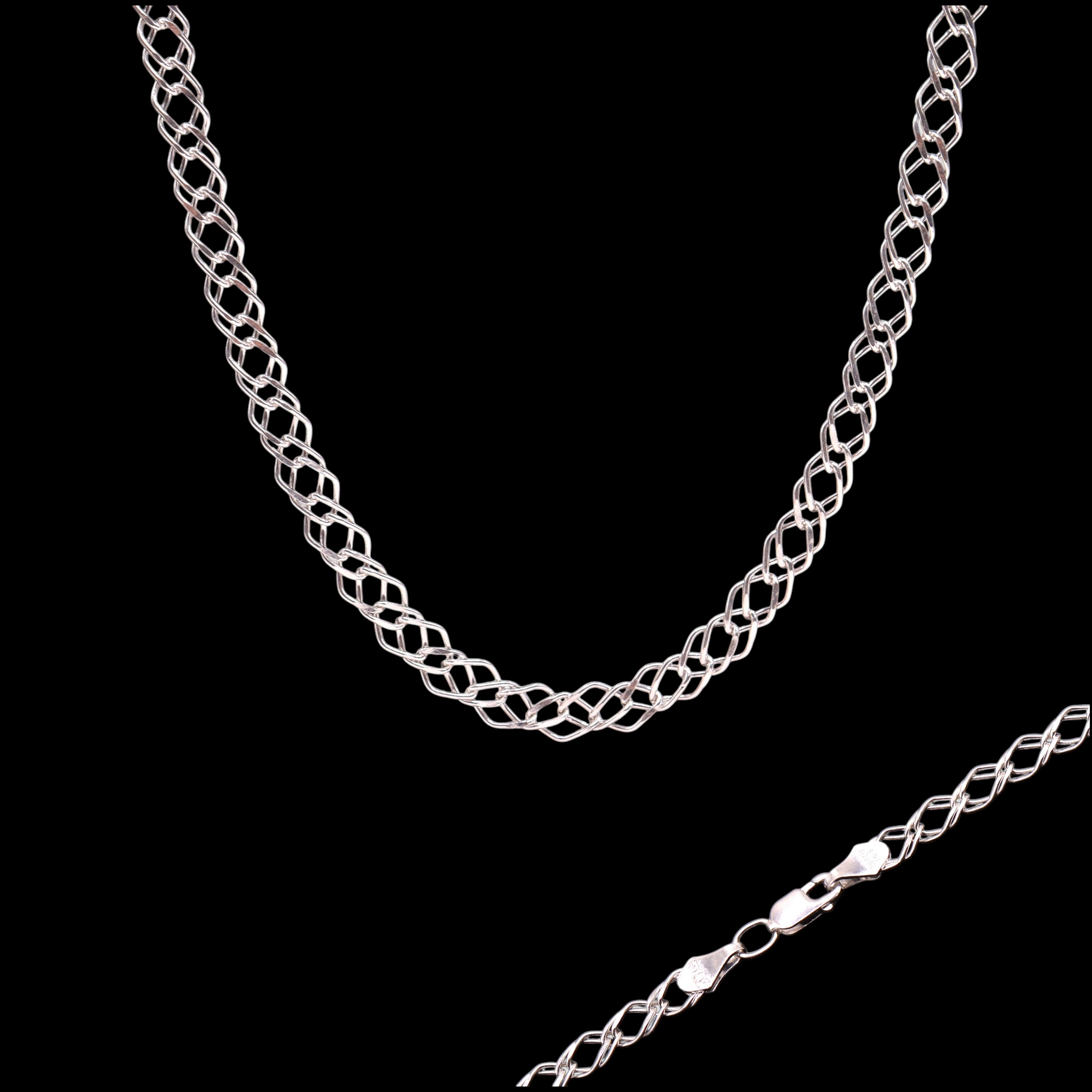 Cadena Doble Rombo de Plata .925