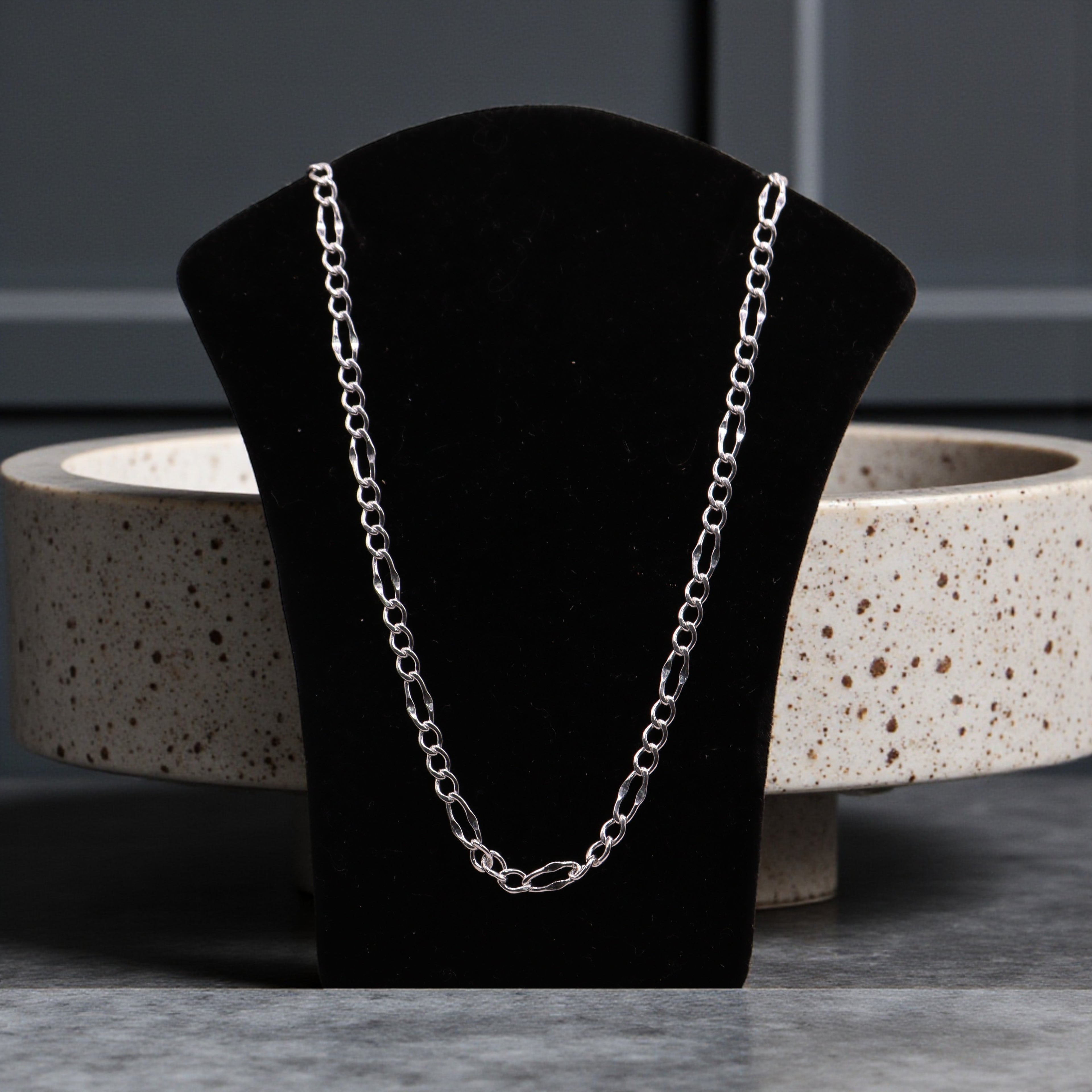 Cadena Figaro 3x1 Forjada de Plata .925