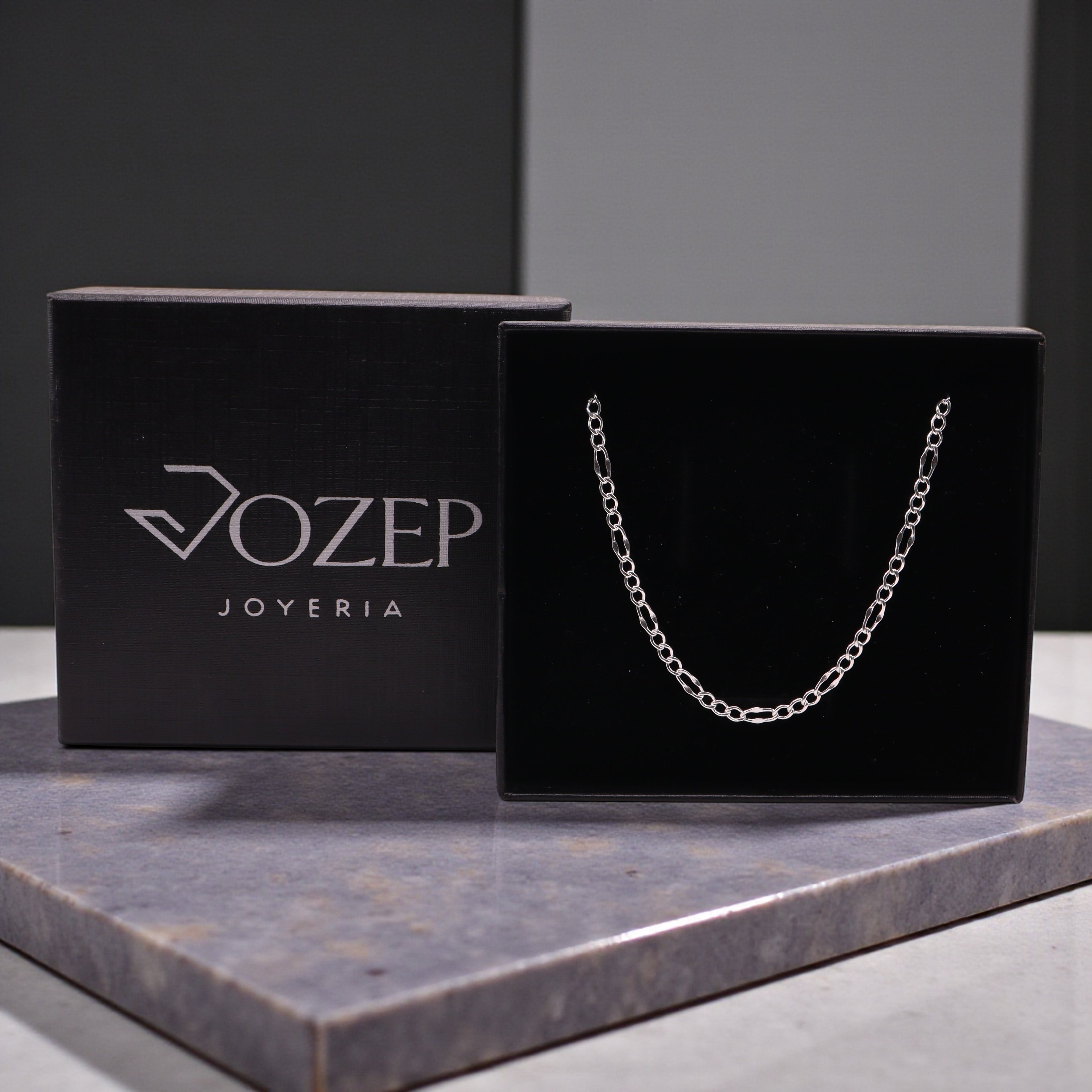 Cadena Figaro 3x1 Forjada de Plata .925