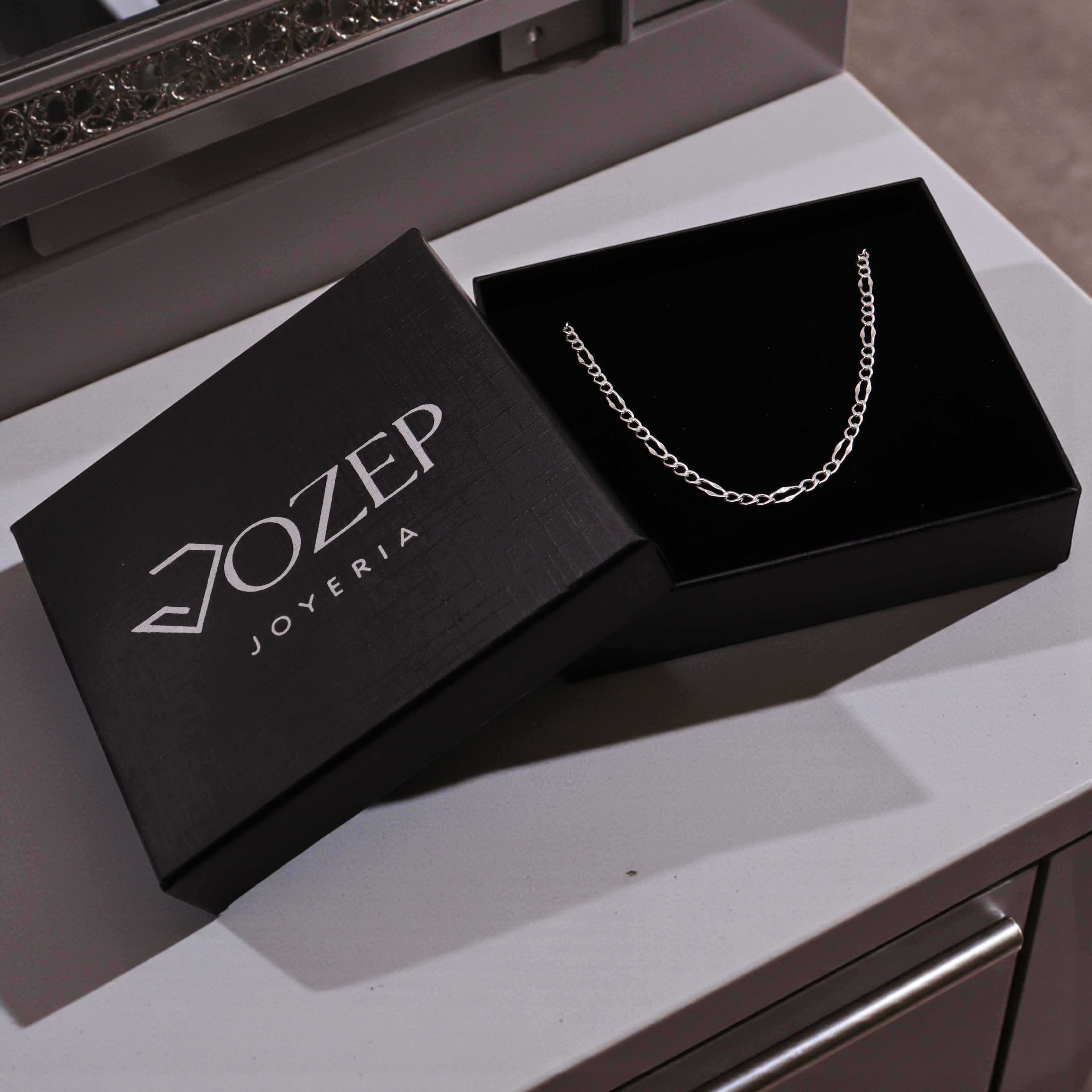 Cadena Figaro 3x1 Forjada de Plata .925