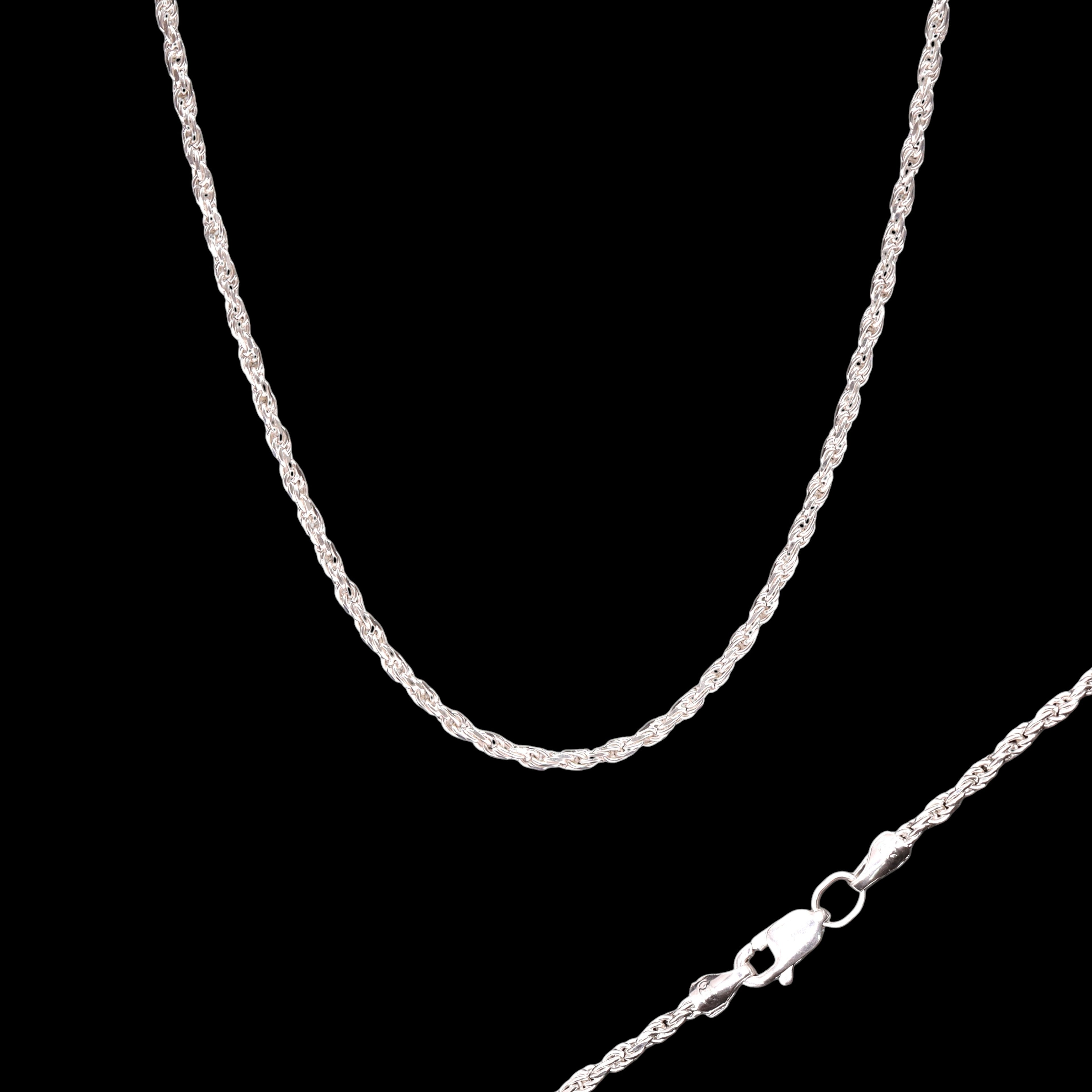 Cadena Torzal 2 mm Plata .925 50, 60 o 70 cm | Jozep Joyería