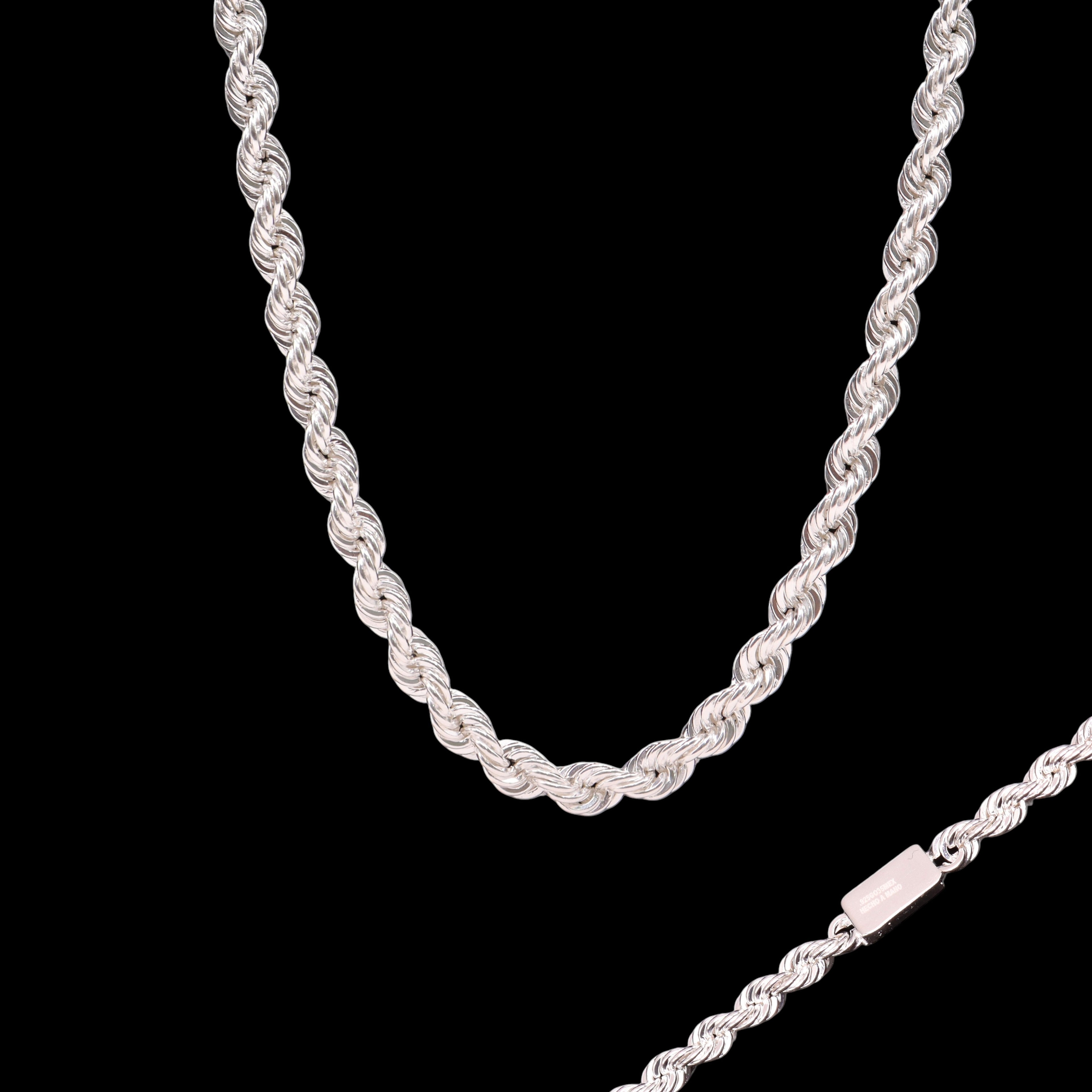 Cadena Torzal 4 mm Plata .925 50 o 60 cm | Jozep Joyería