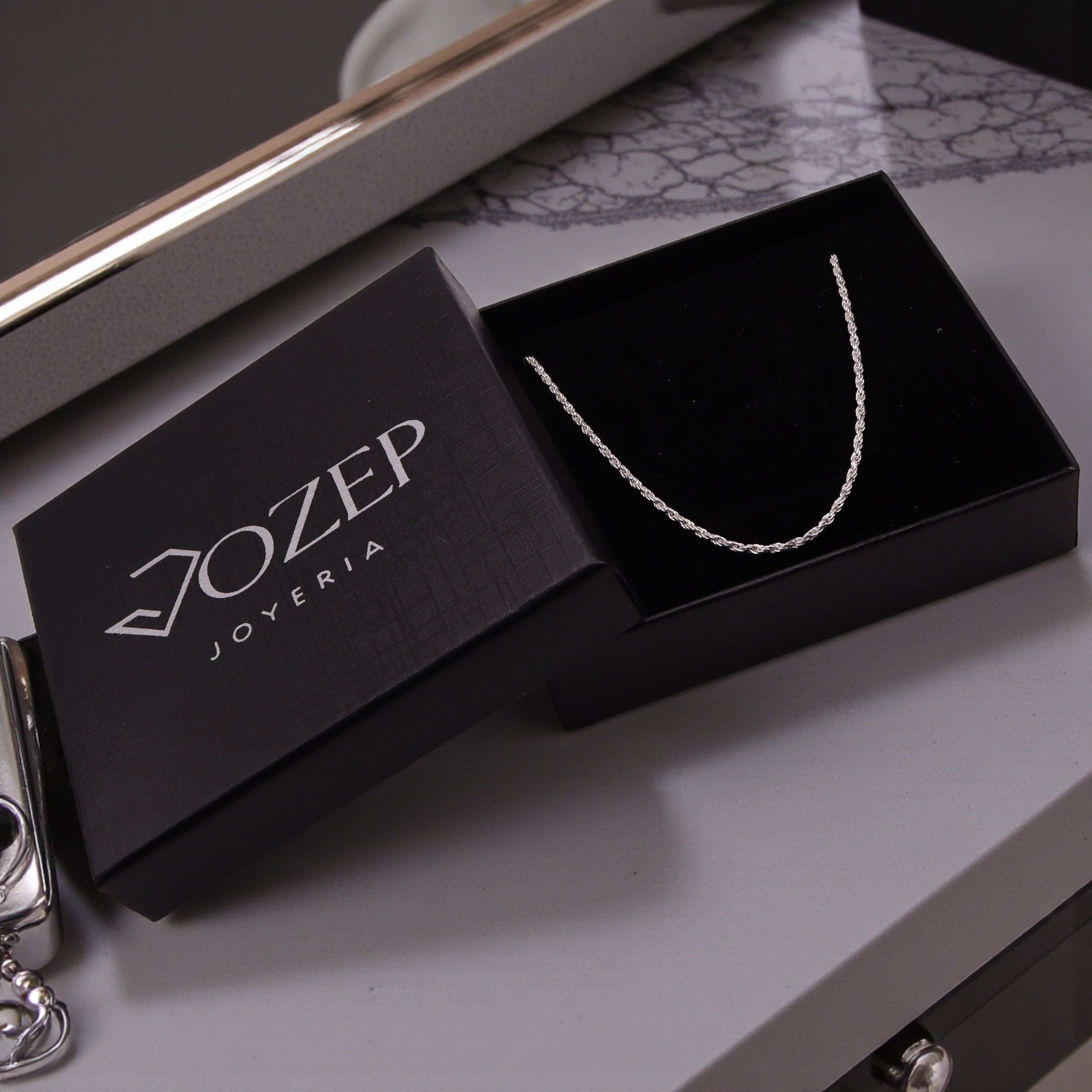 Cadena Torzal 2 mm Plata .925 50, 60 o 70 cm | Jozep Joyería