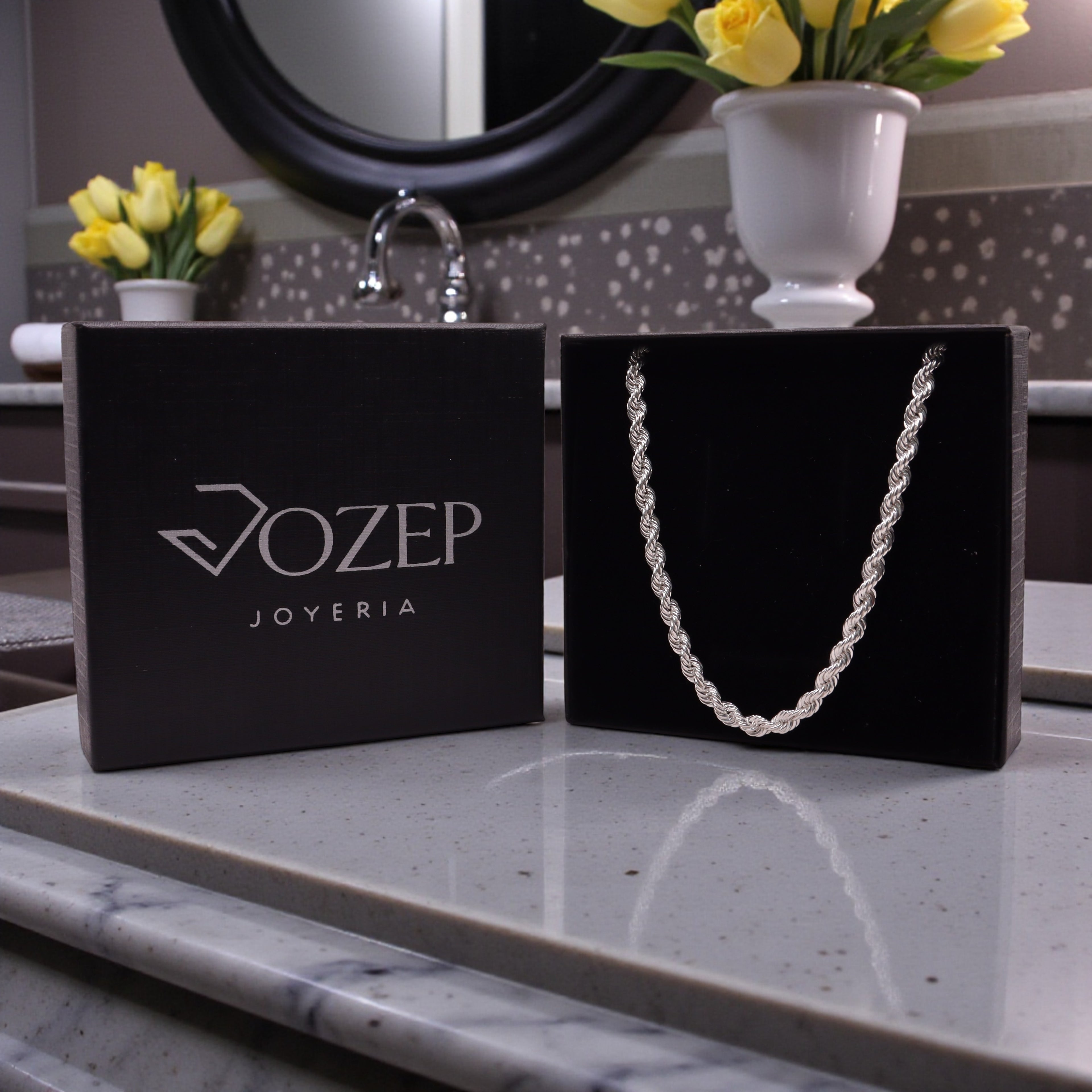 Cadena Torzal 4 mm Plata .925 50 o 60 cm | Jozep Joyería