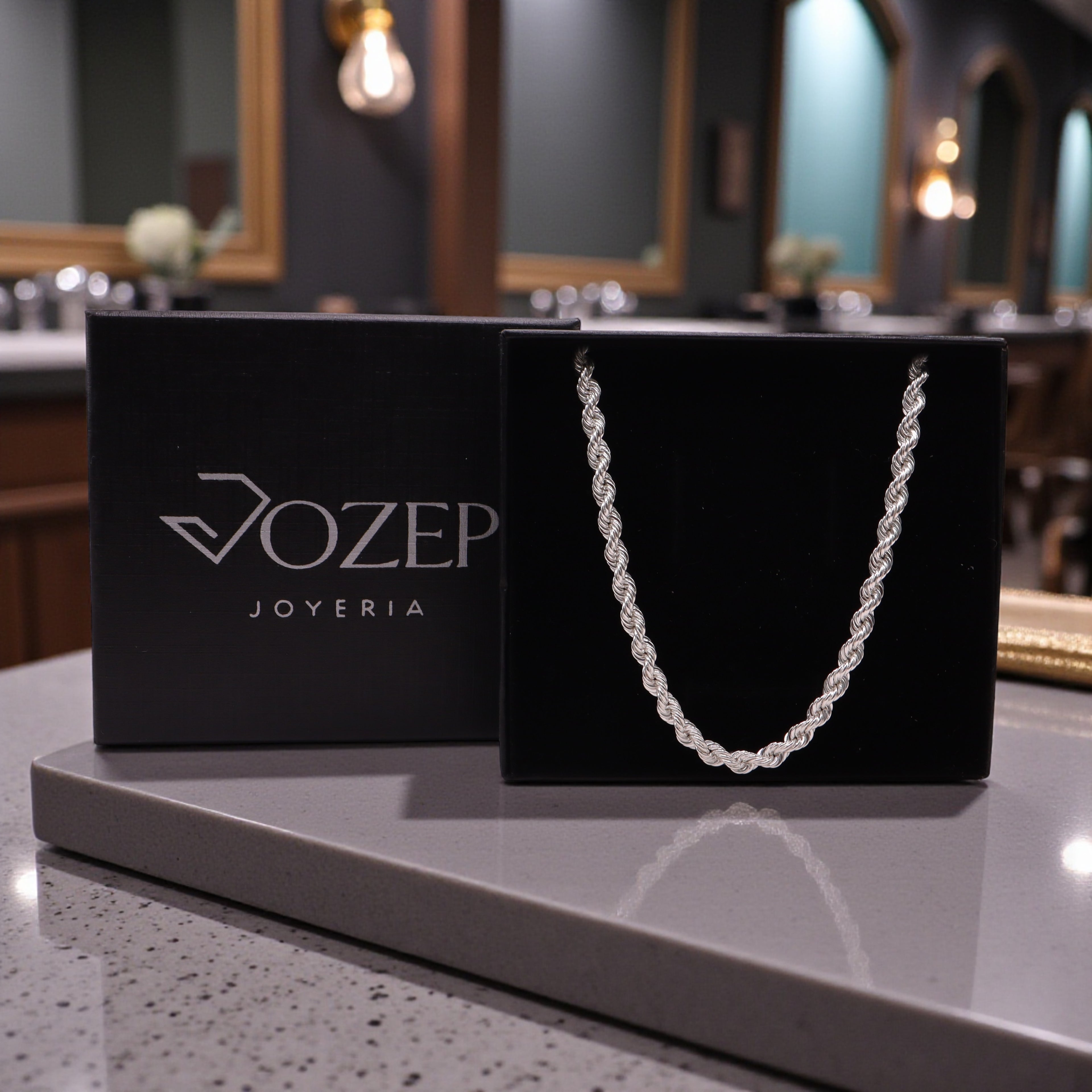 Cadena Torzal 4 mm Plata .925 50 o 60 cm | Jozep Joyería