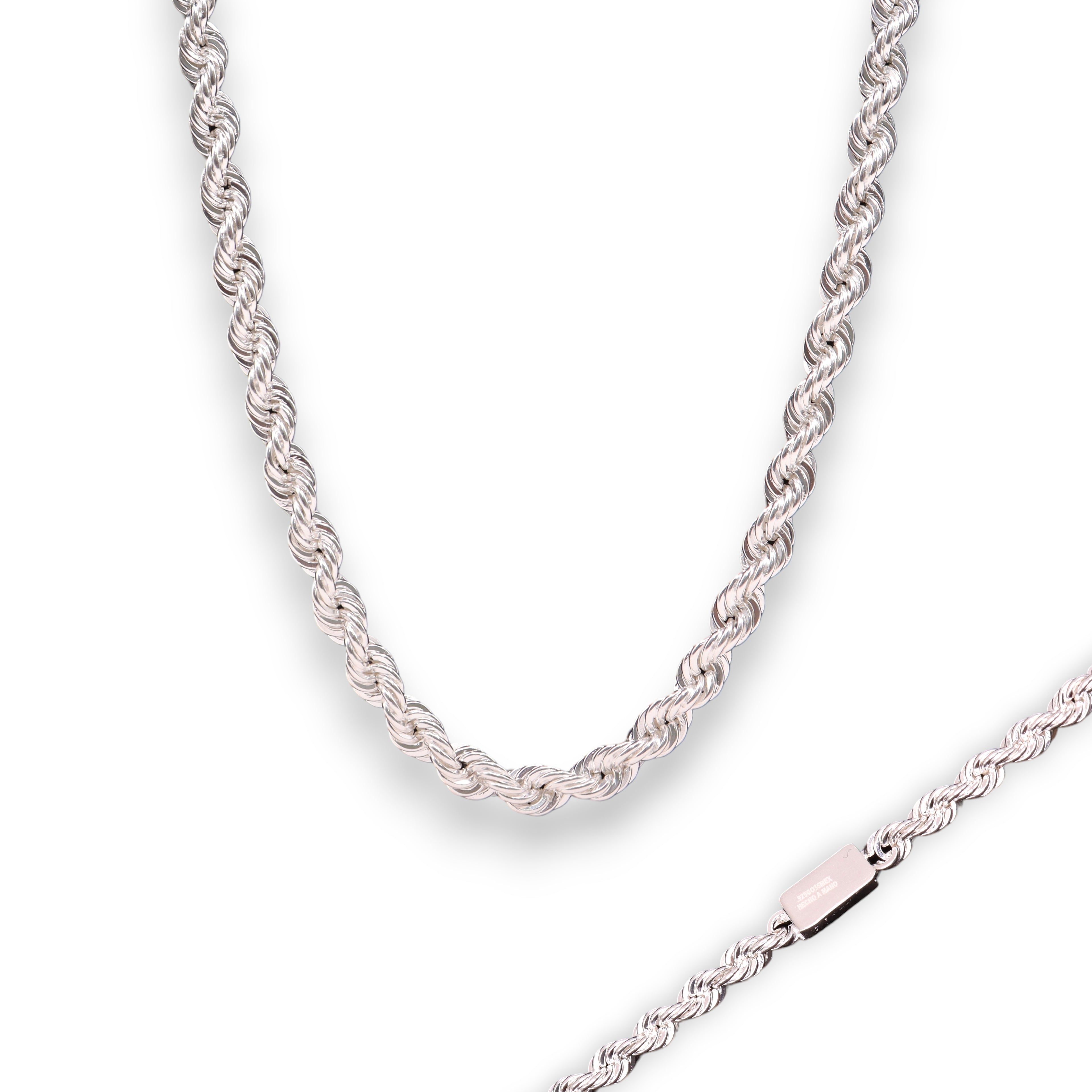 Cadena Torzal 4 mm Plata .925 50 o 60 cm | Jozep Joyería