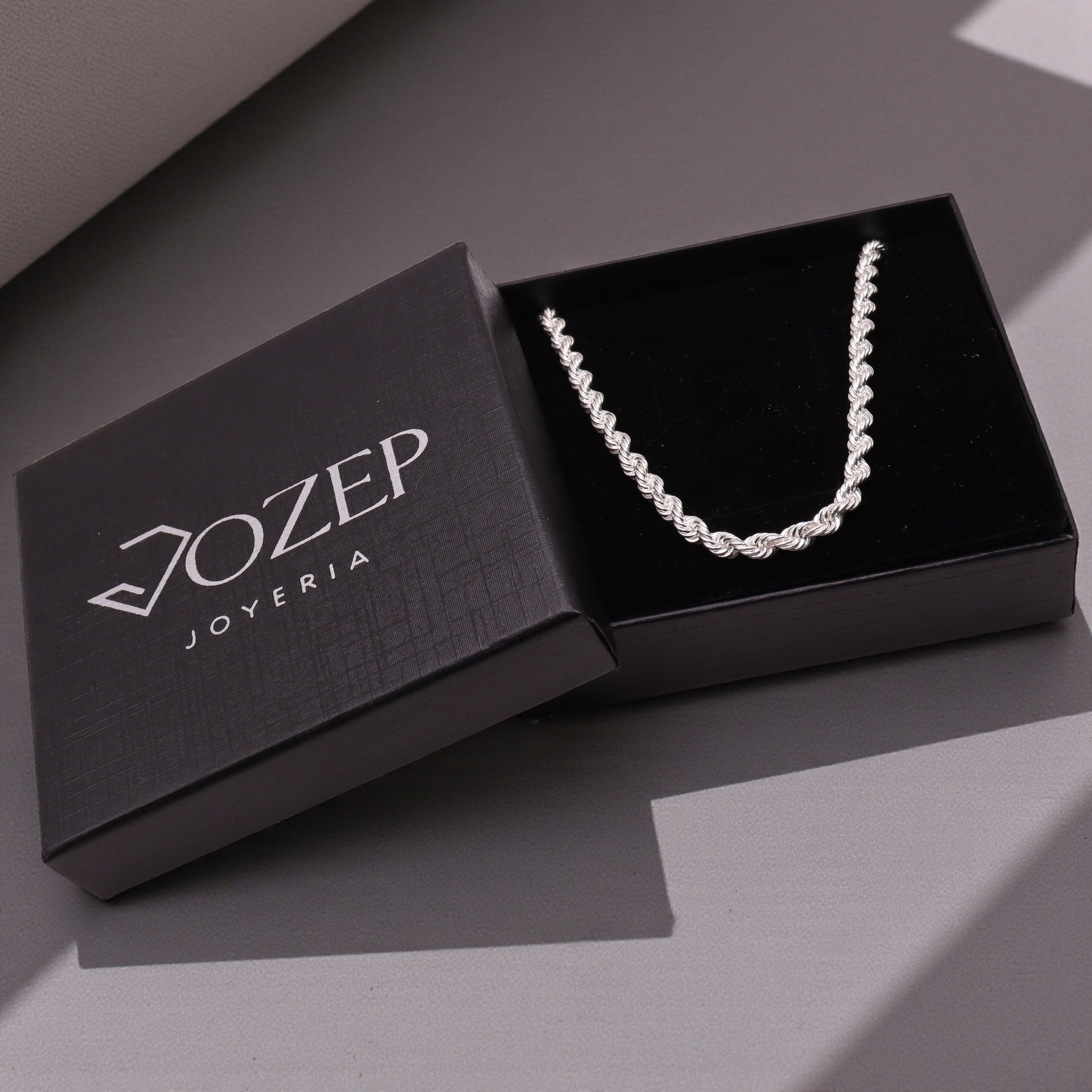 Cadena Torzal 4 mm Plata .925 50 o 60 cm | Jozep Joyería