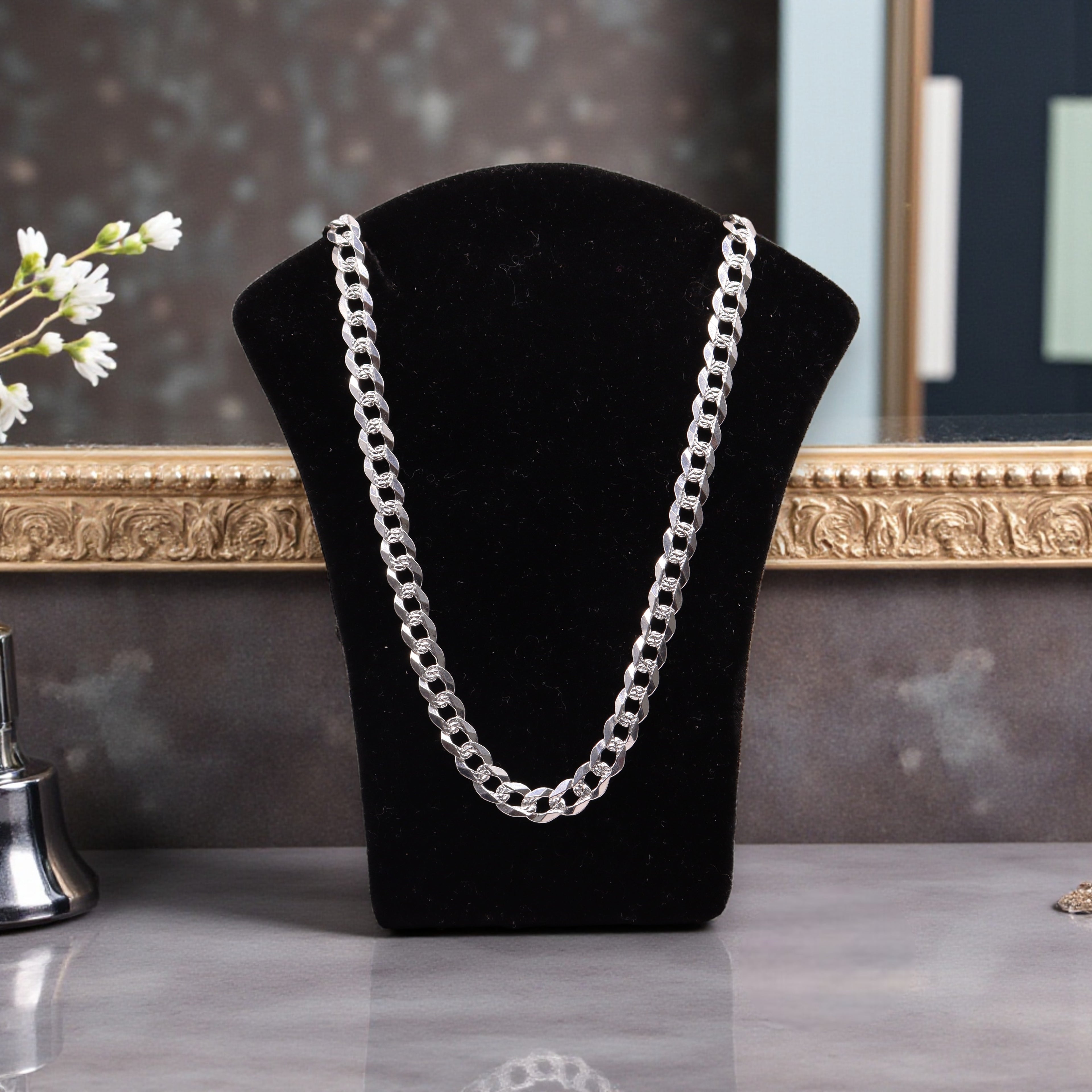 Cadena Cubana 5 mm Plata .925 50 o 60 cm